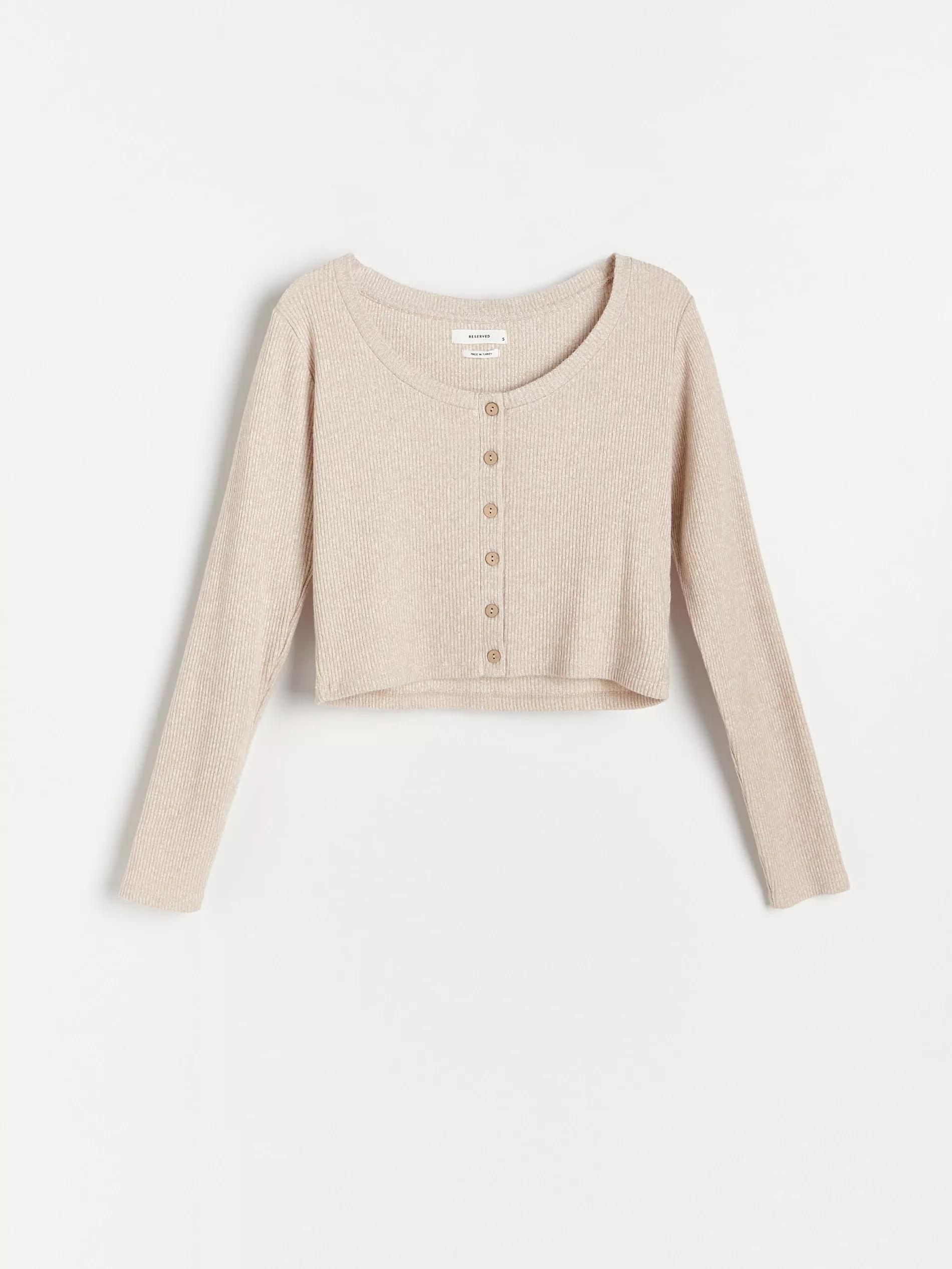 Beige Ribbed Blouse, Women, , large image number 14