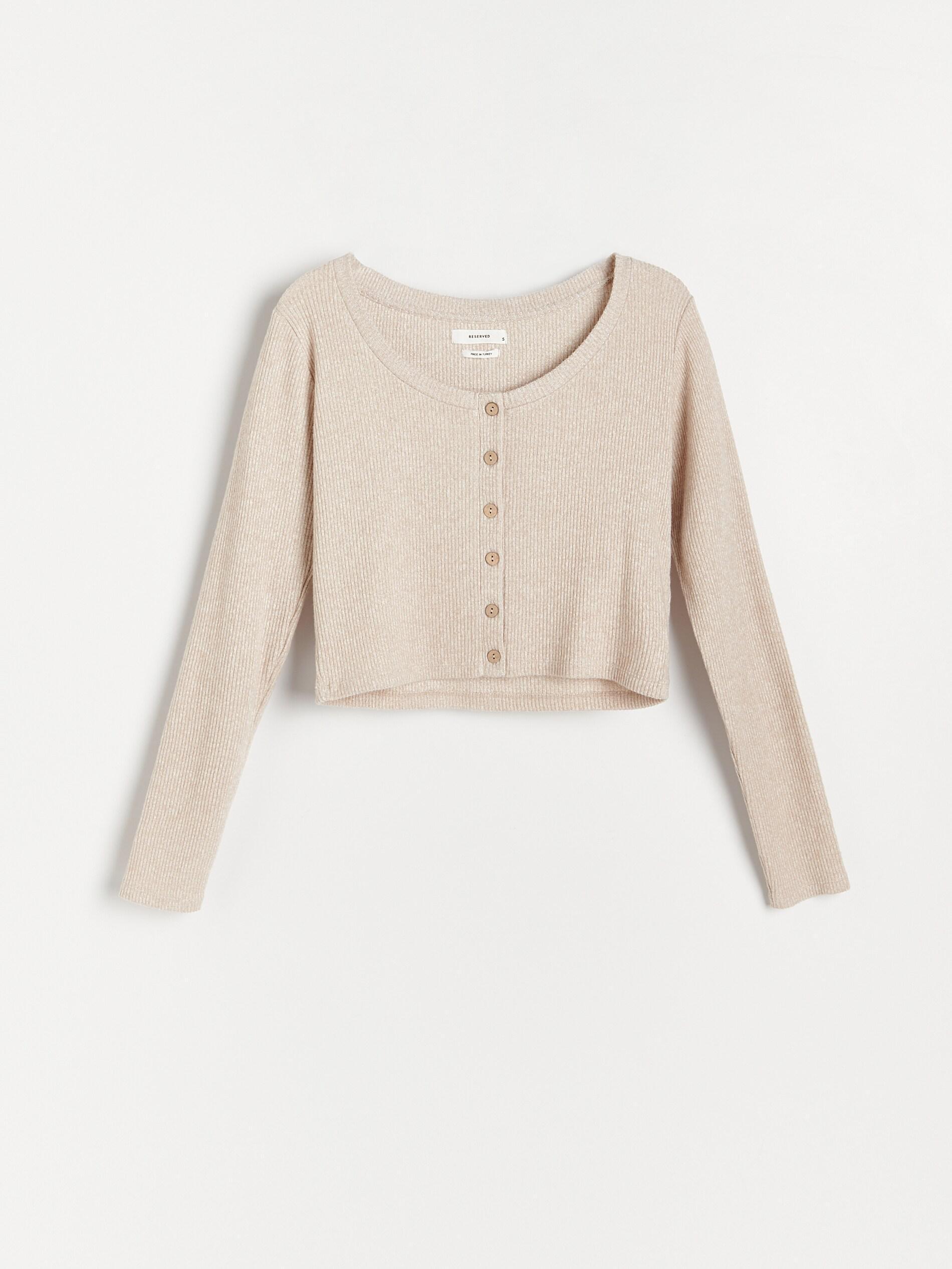 Beige Ribbed Blouse, Women, , large image number 15