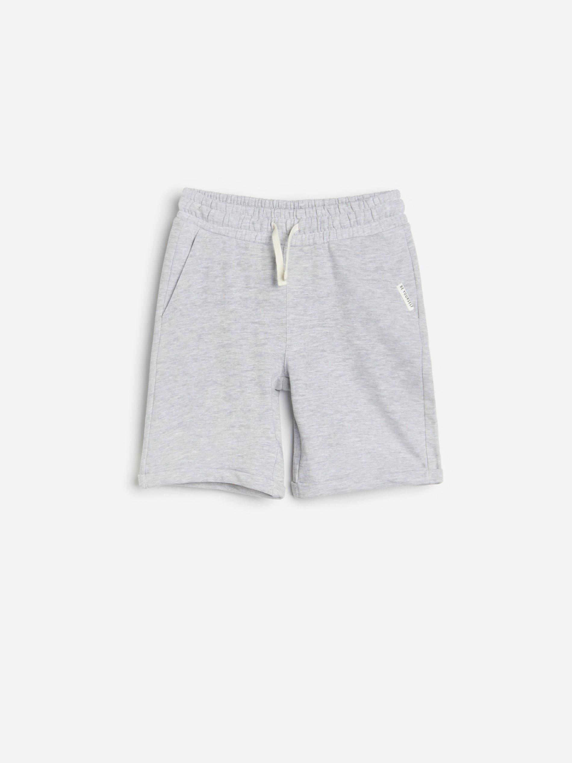 Light Grey Cotton Shorts With Pockets, Kids Boy, , large image number 0