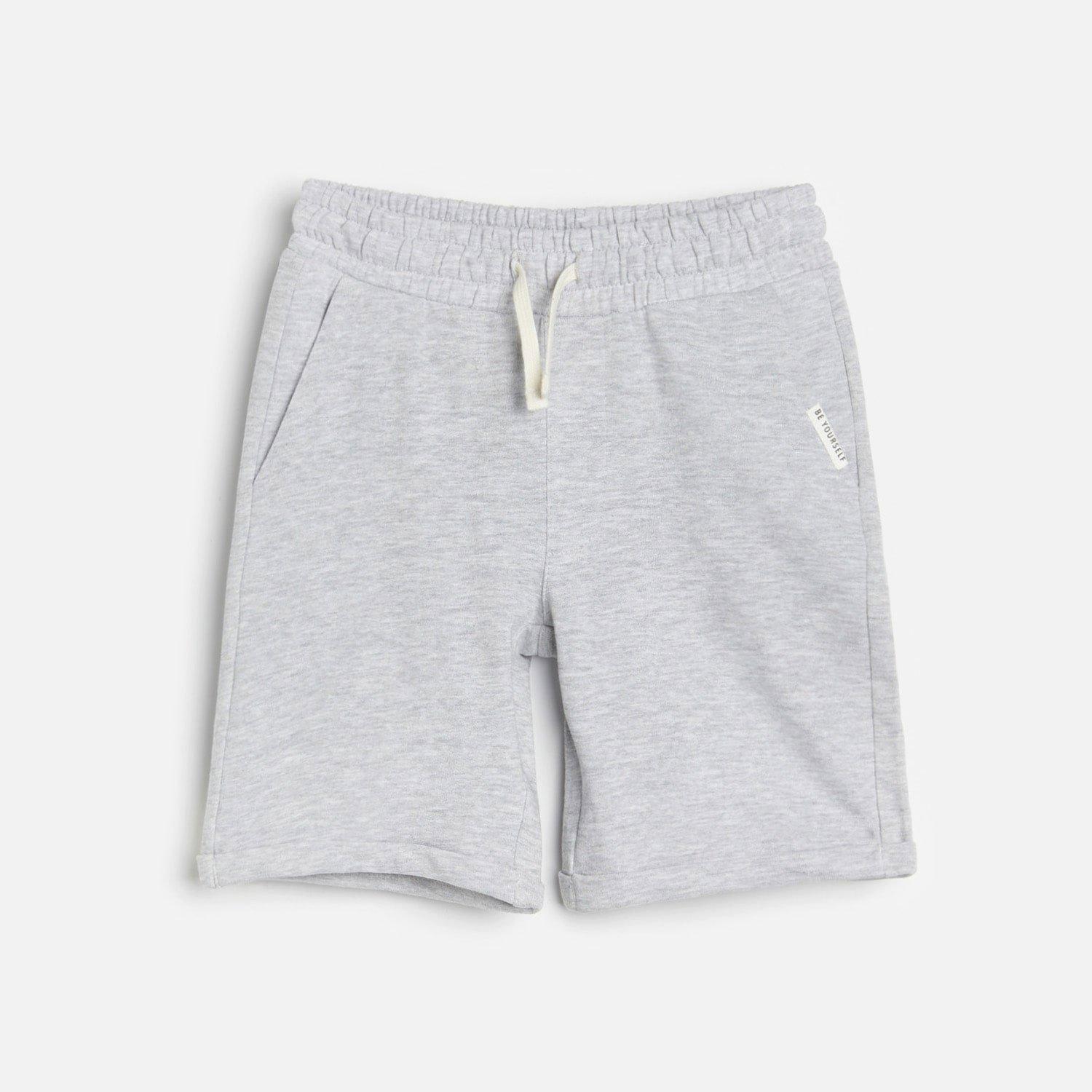 Light Grey Cotton Shorts With Pockets, Kids Boy, , large image number 2