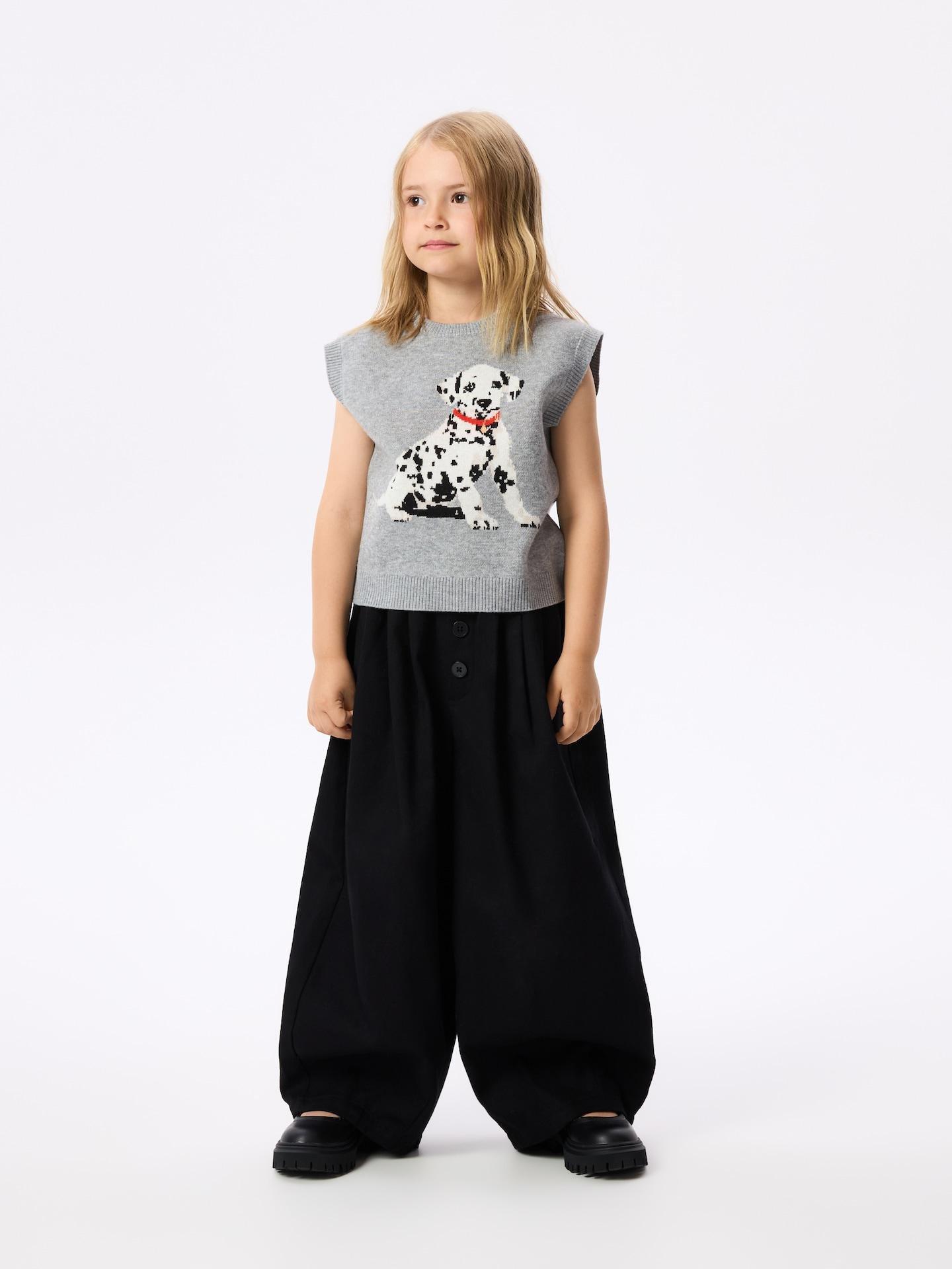 Black Cotton Balloon Trousers, Black, medium