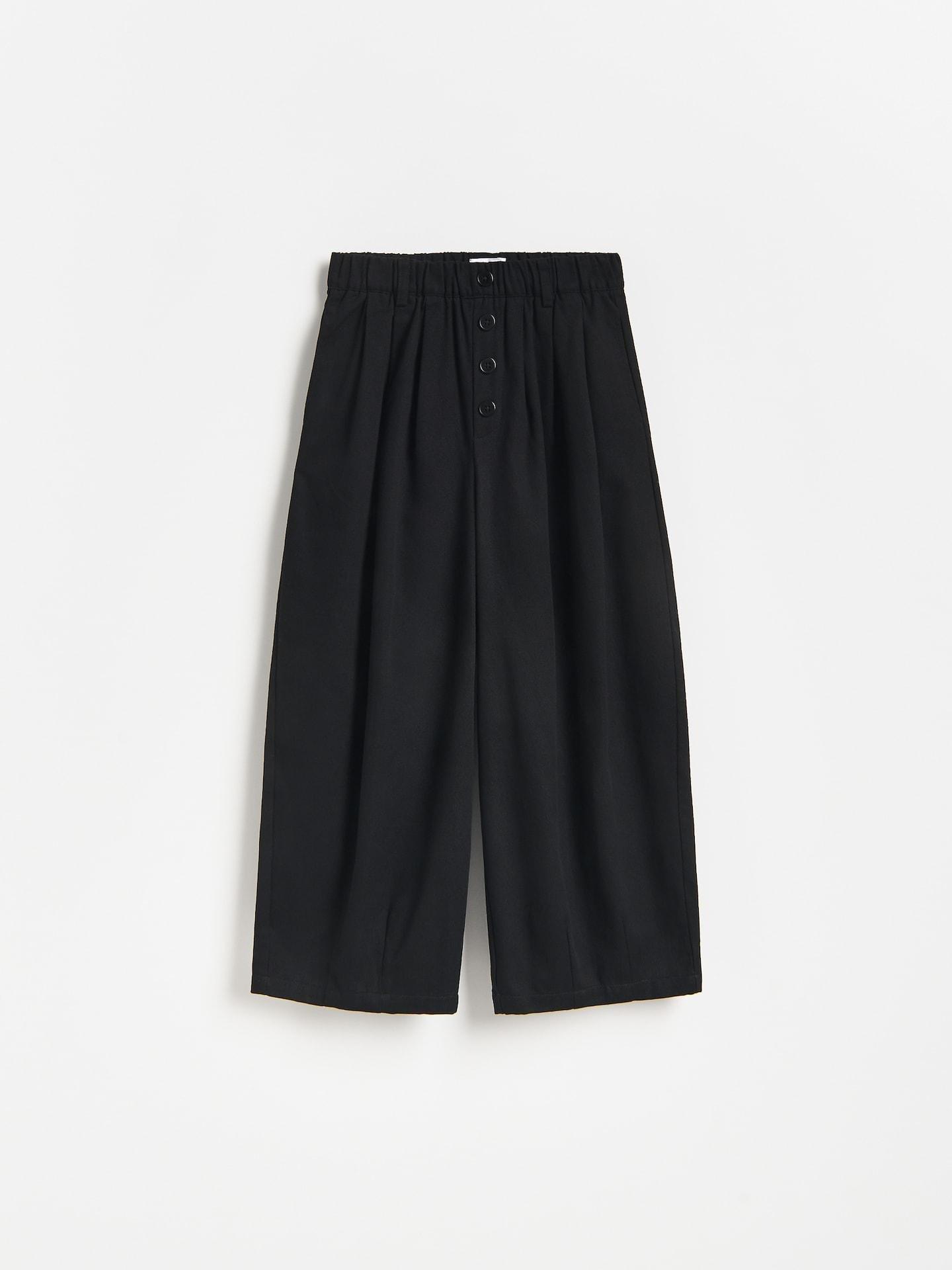 Black Cotton Balloon Trousers, Black, medium