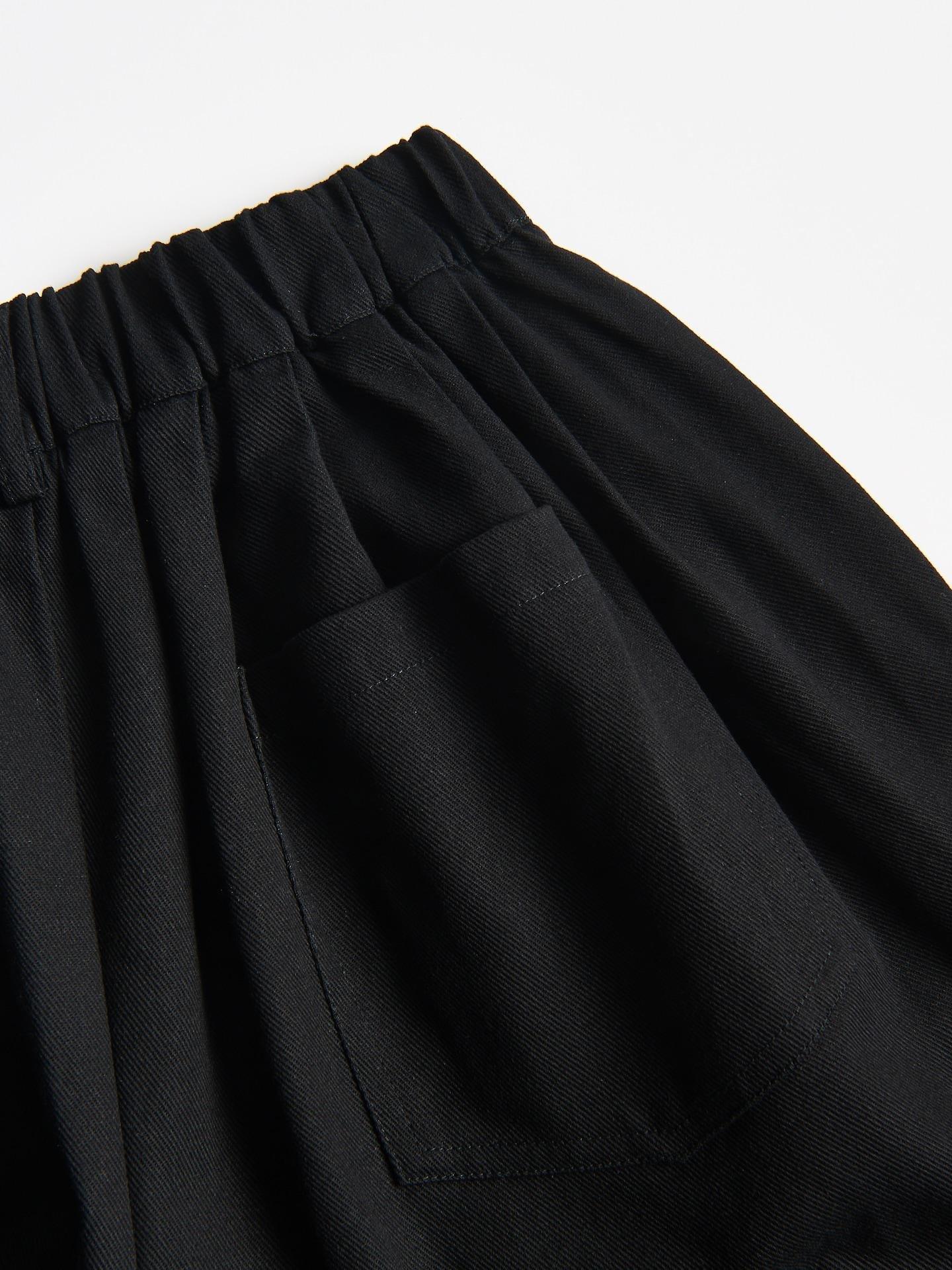 Black Cotton Balloon Trousers, Black, large image number 3