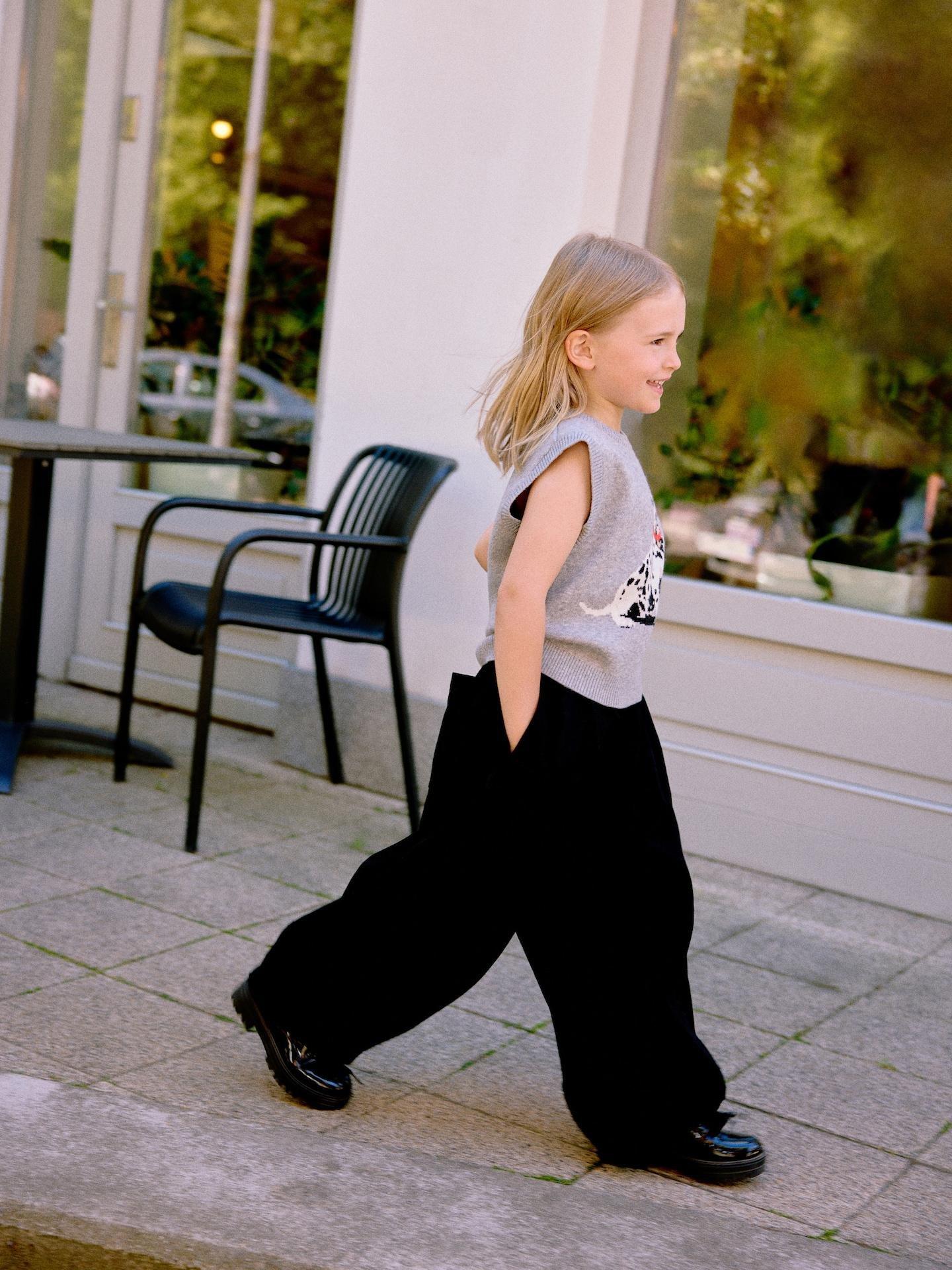 Black Cotton Balloon Trousers, Black, large image number 5