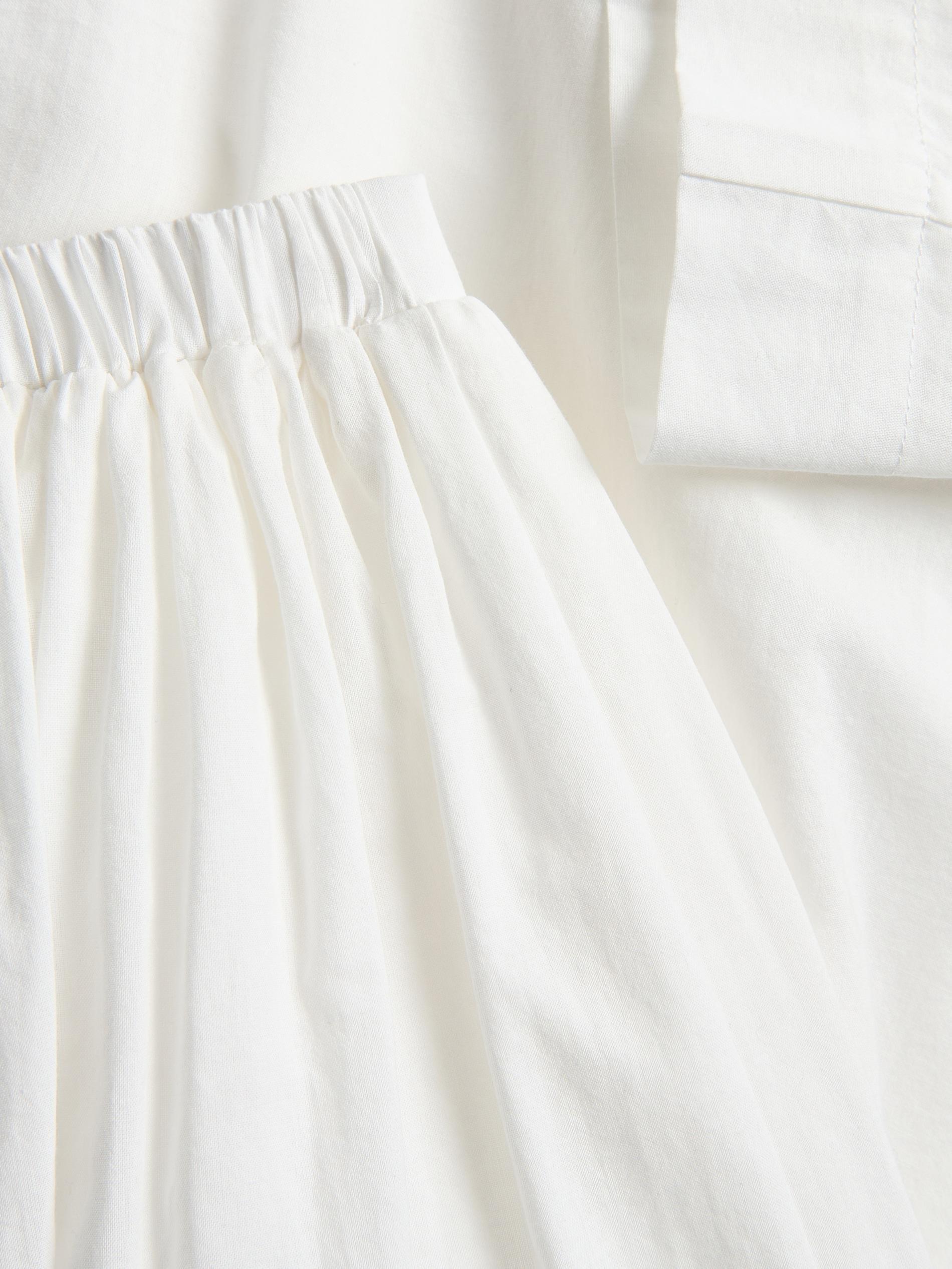 White Cotton Midi Skirt, White, large image number 3