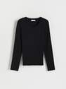 Reserved - Black Cotton Long Sleeved Top