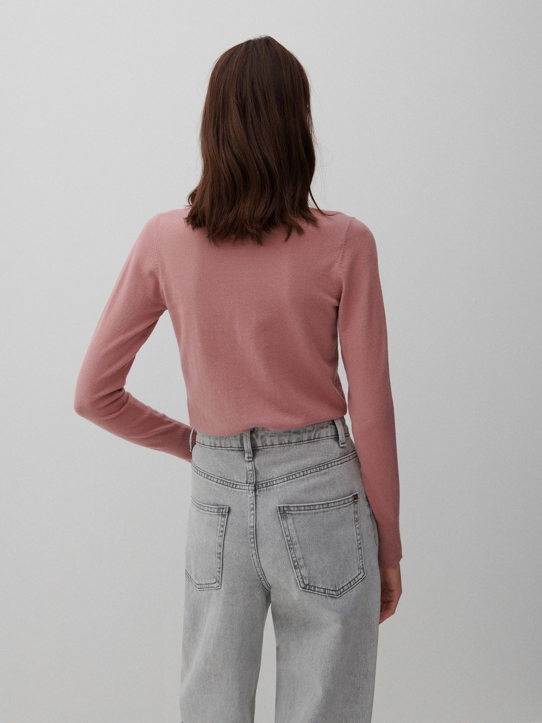 Dusty Rose Basic Turtleneck Sweater, Women, , large image number 1