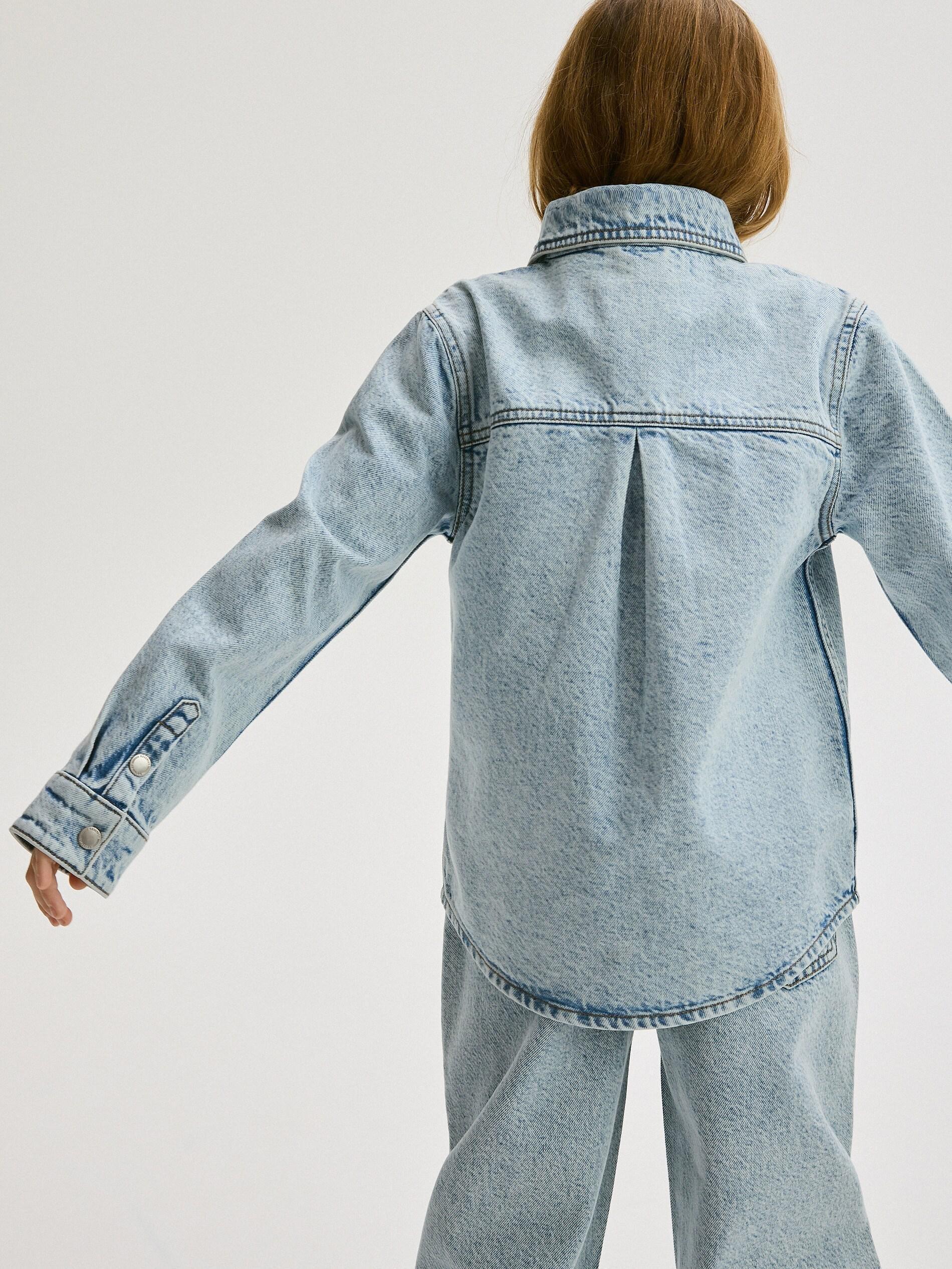 BLUE Denim shirt with appliquأ&copy;, Blue, large image number 1