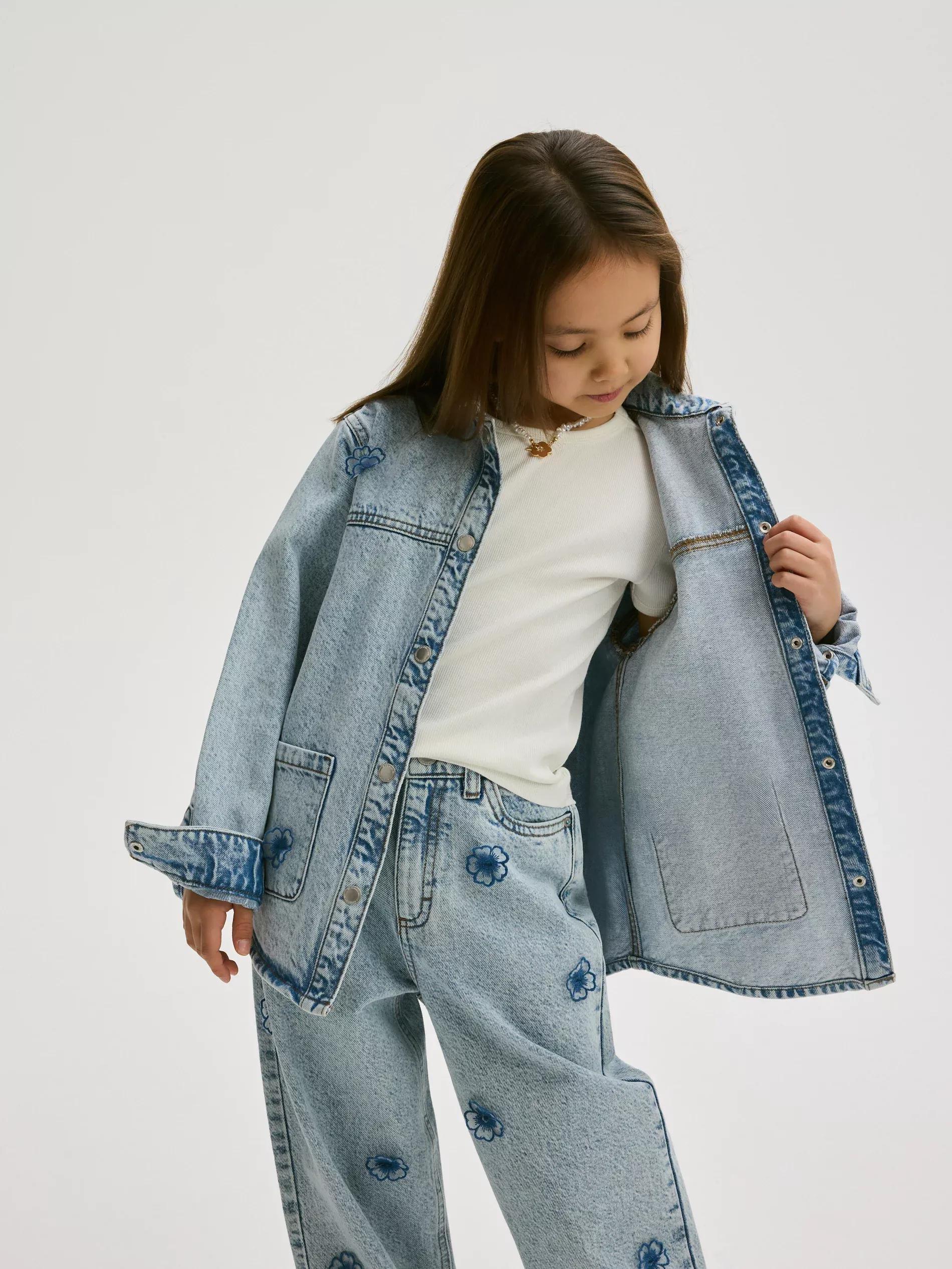 BLUE Denim shirt with appliquأ&copy;, Blue, large image number 3