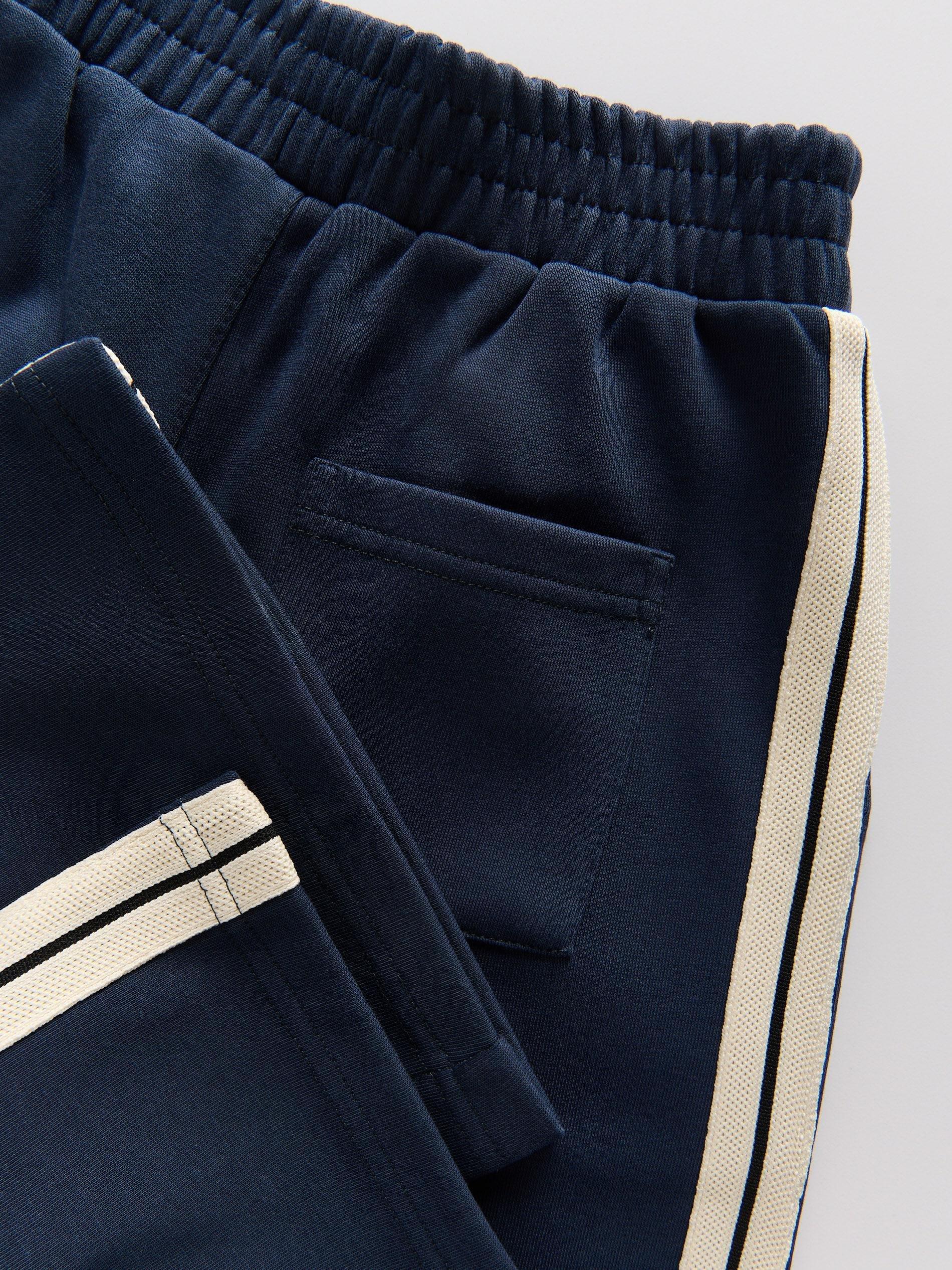 Navy Sweatpants With Side Stripes, , large image number 1
