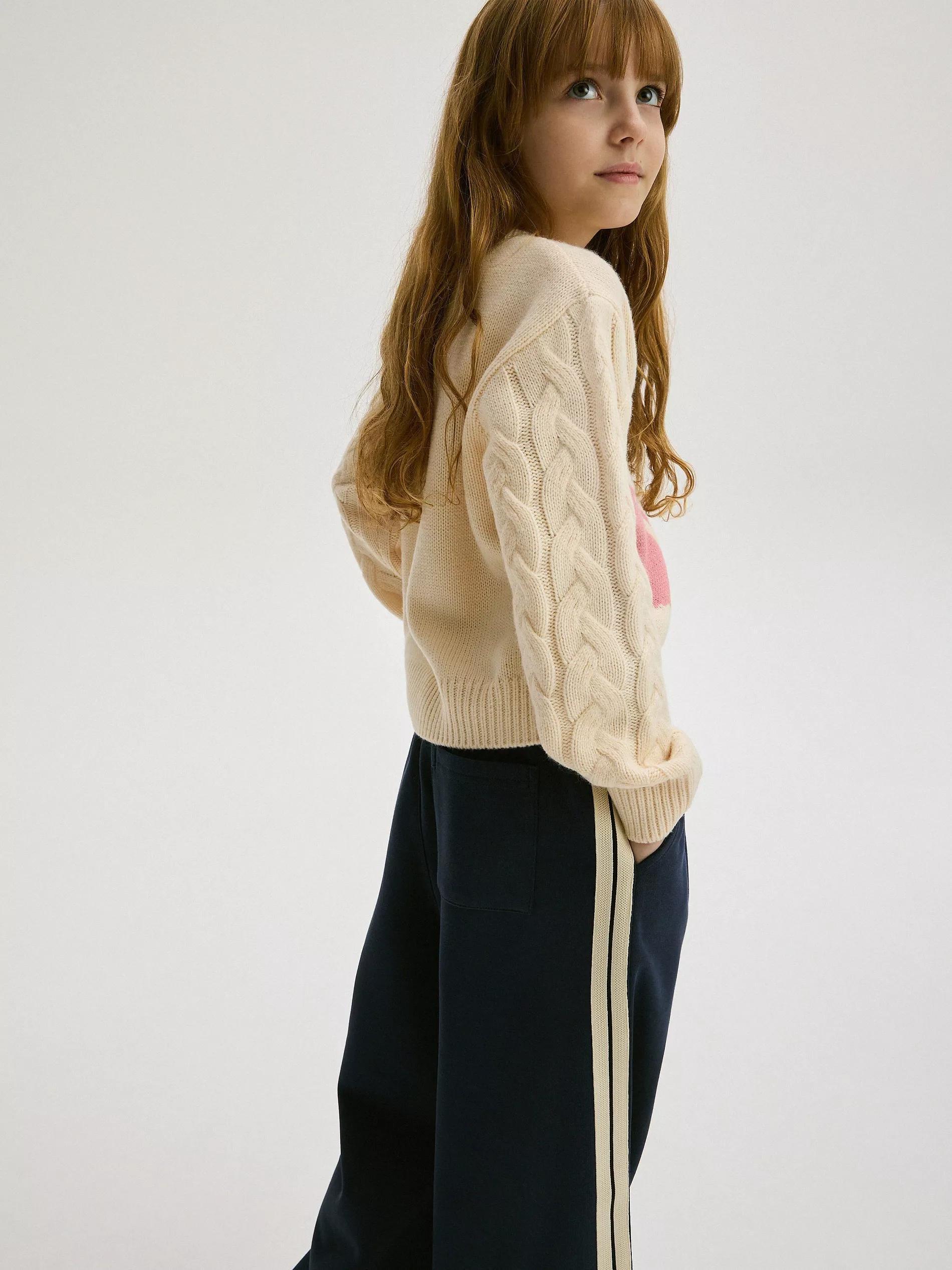 Navy Sweatpants With Side Stripes, , large image number 4