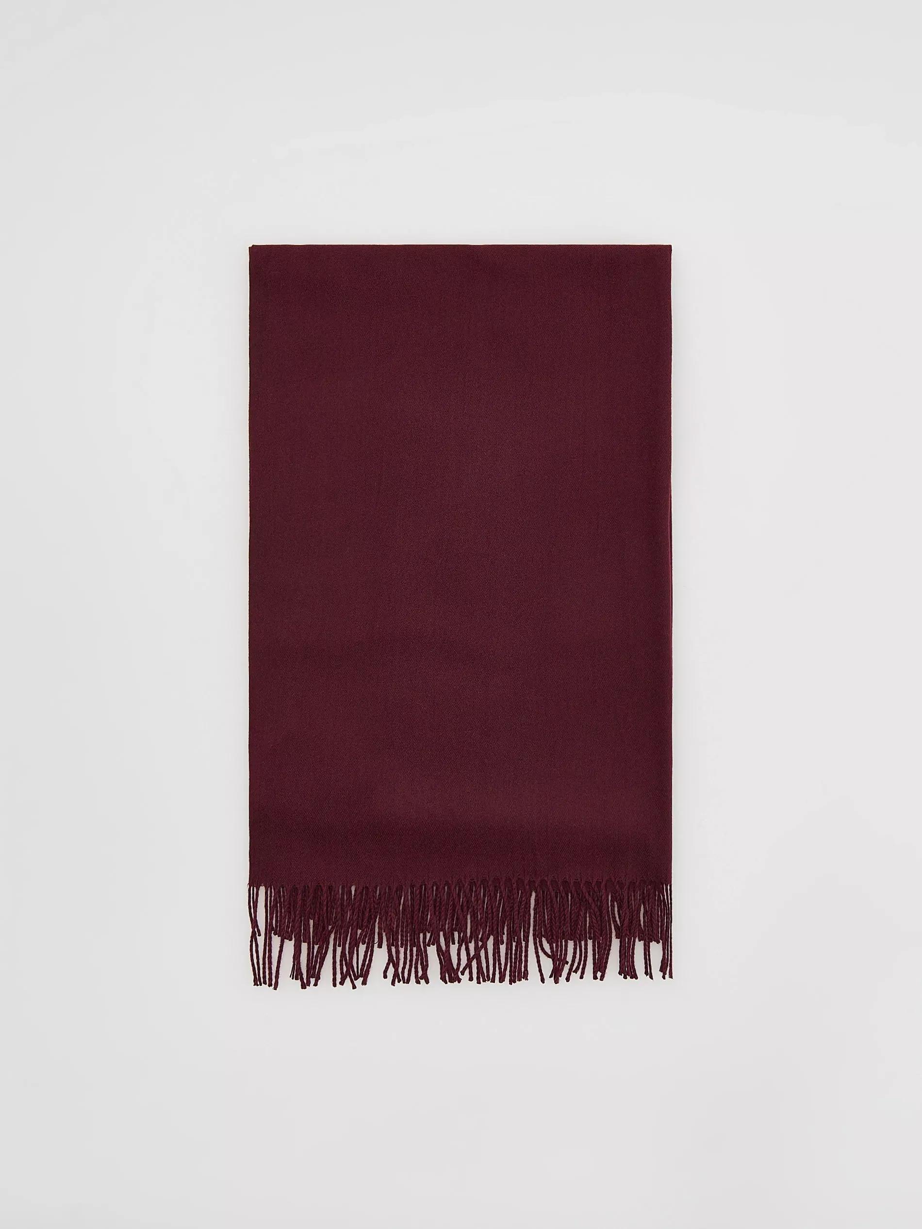 Burgundy Viscose Blend Scarf, Purple, large image number 0