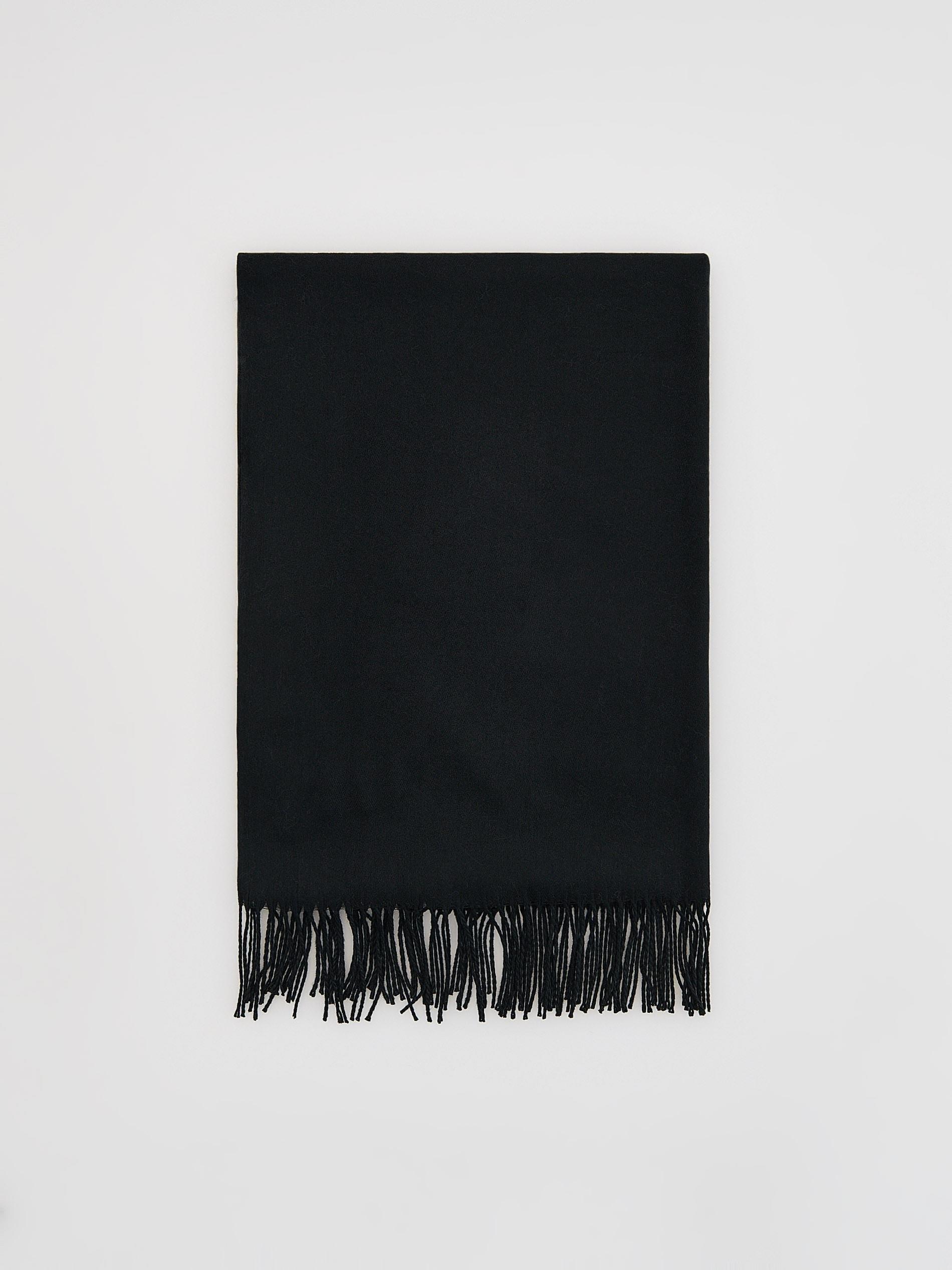 Black Viscose Blend Scarf, Black, large image number 0