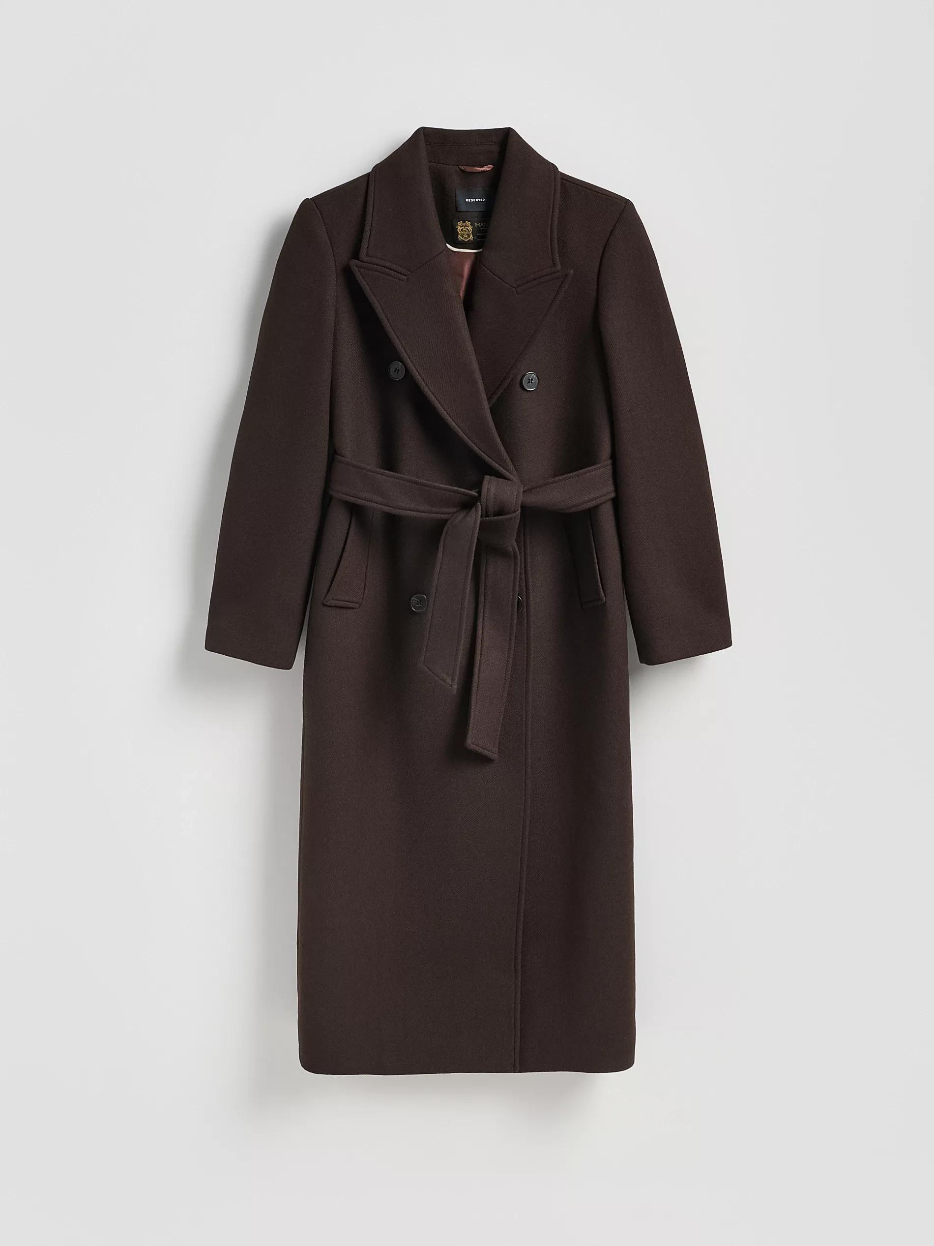 Brown Wool Rich Coat, Brown, large image number 5