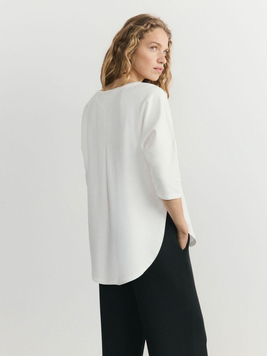 Cream Modal Blend T-Shirt, Ivory, medium