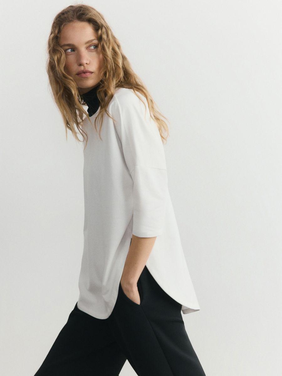 Cream Modal Blend T-Shirt, Ivory, medium