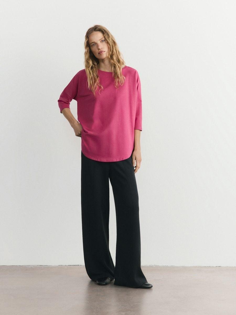 Fuchsia Modal Blend T-Shirt, Pink, medium