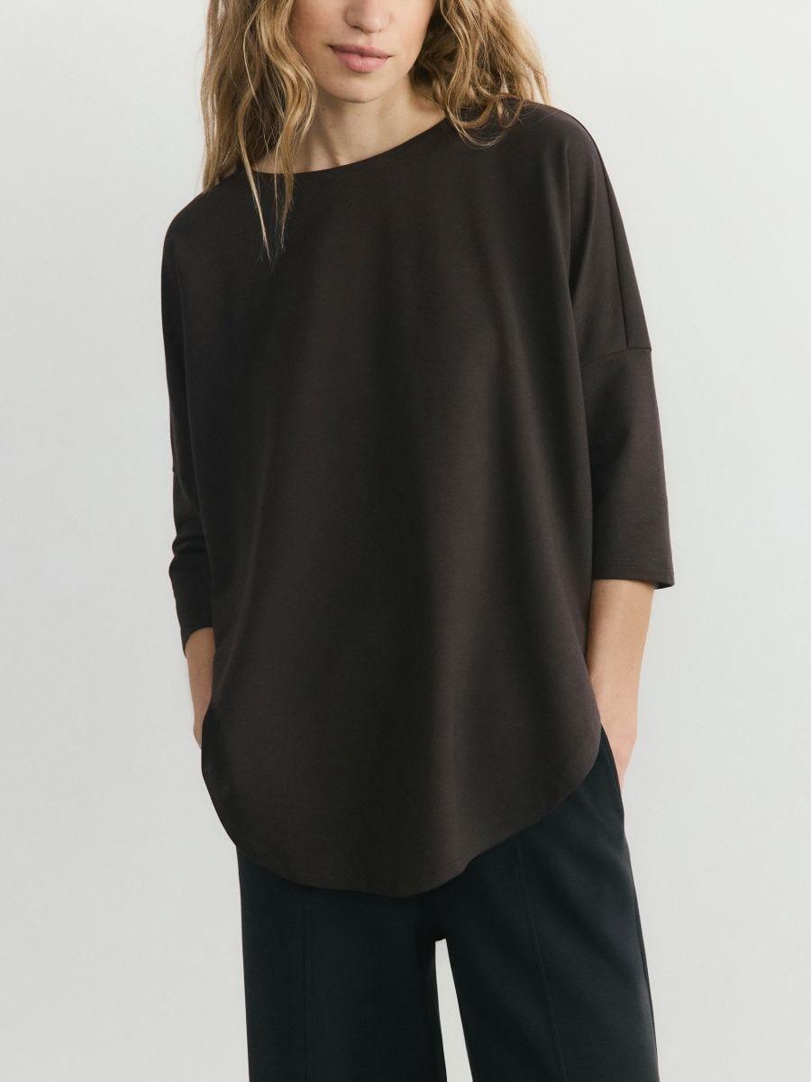 Brown Modal Blend T-Shirt, Brown, medium