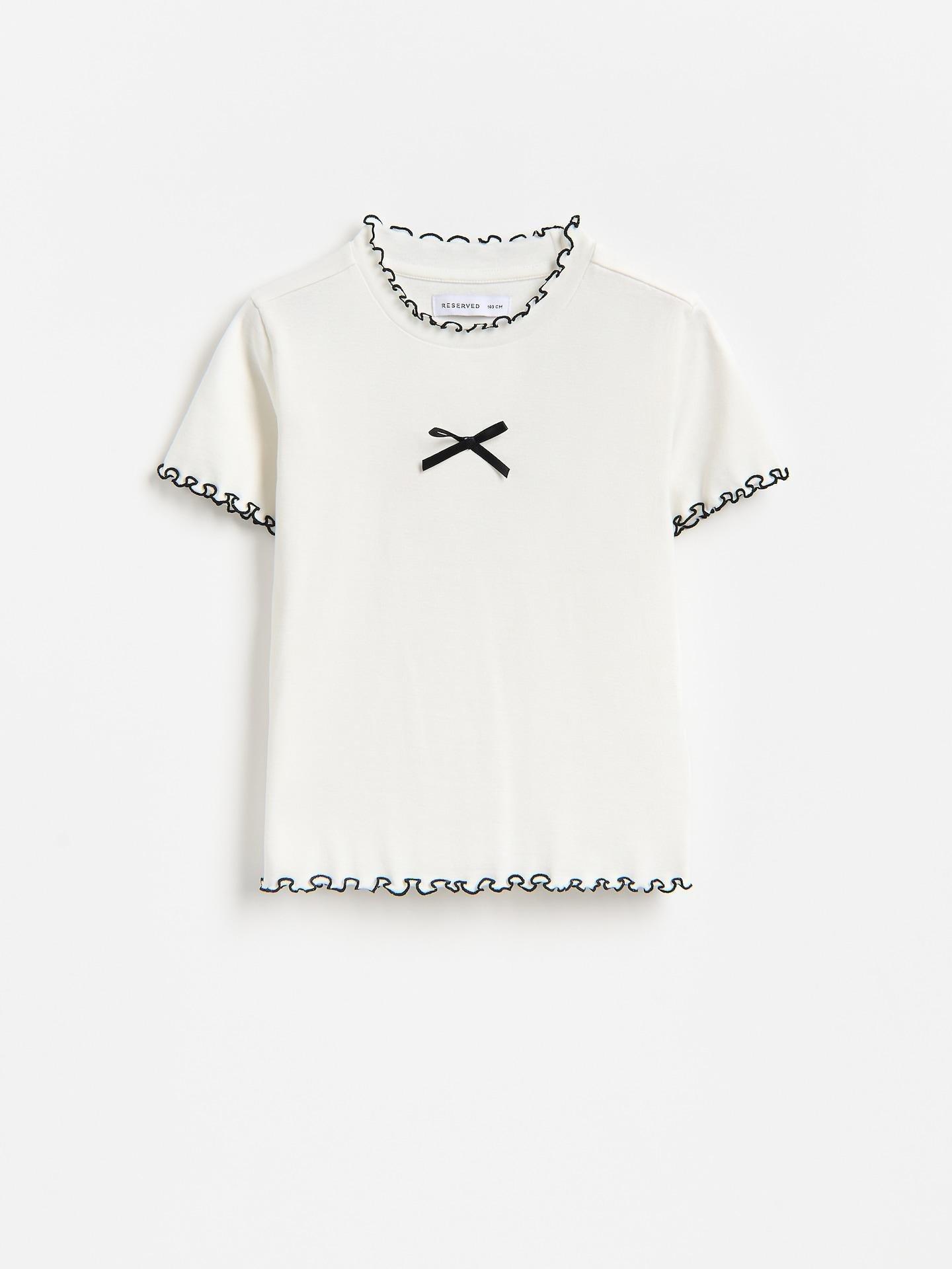 GIRLS` T-SHIR T CREAM, Ivory, medium