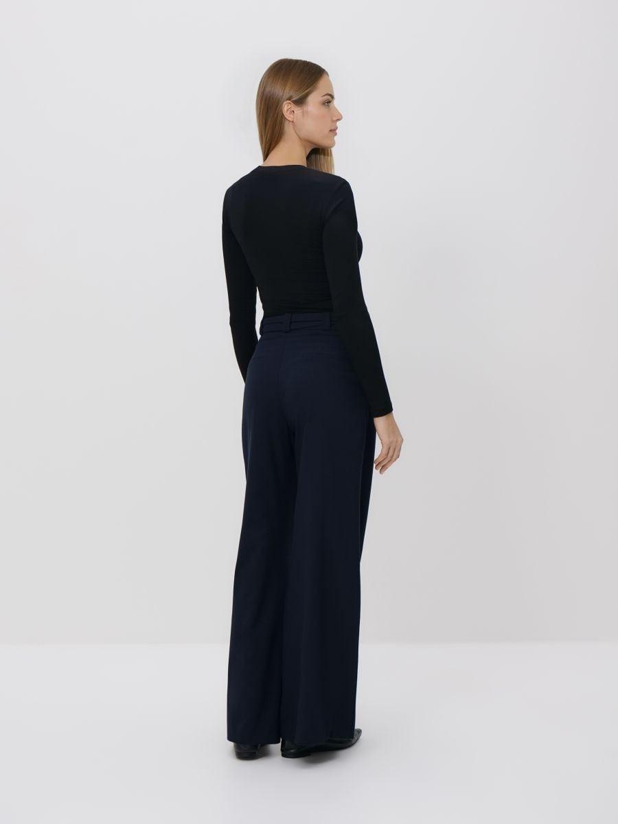 Navy Trousers With Tie Detail, Navy, medium