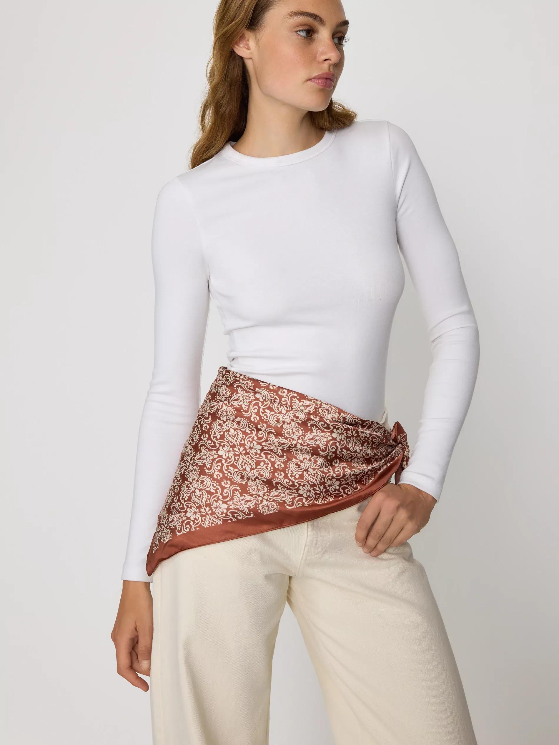 Orange Patterned Neckerchief, Orange, medium