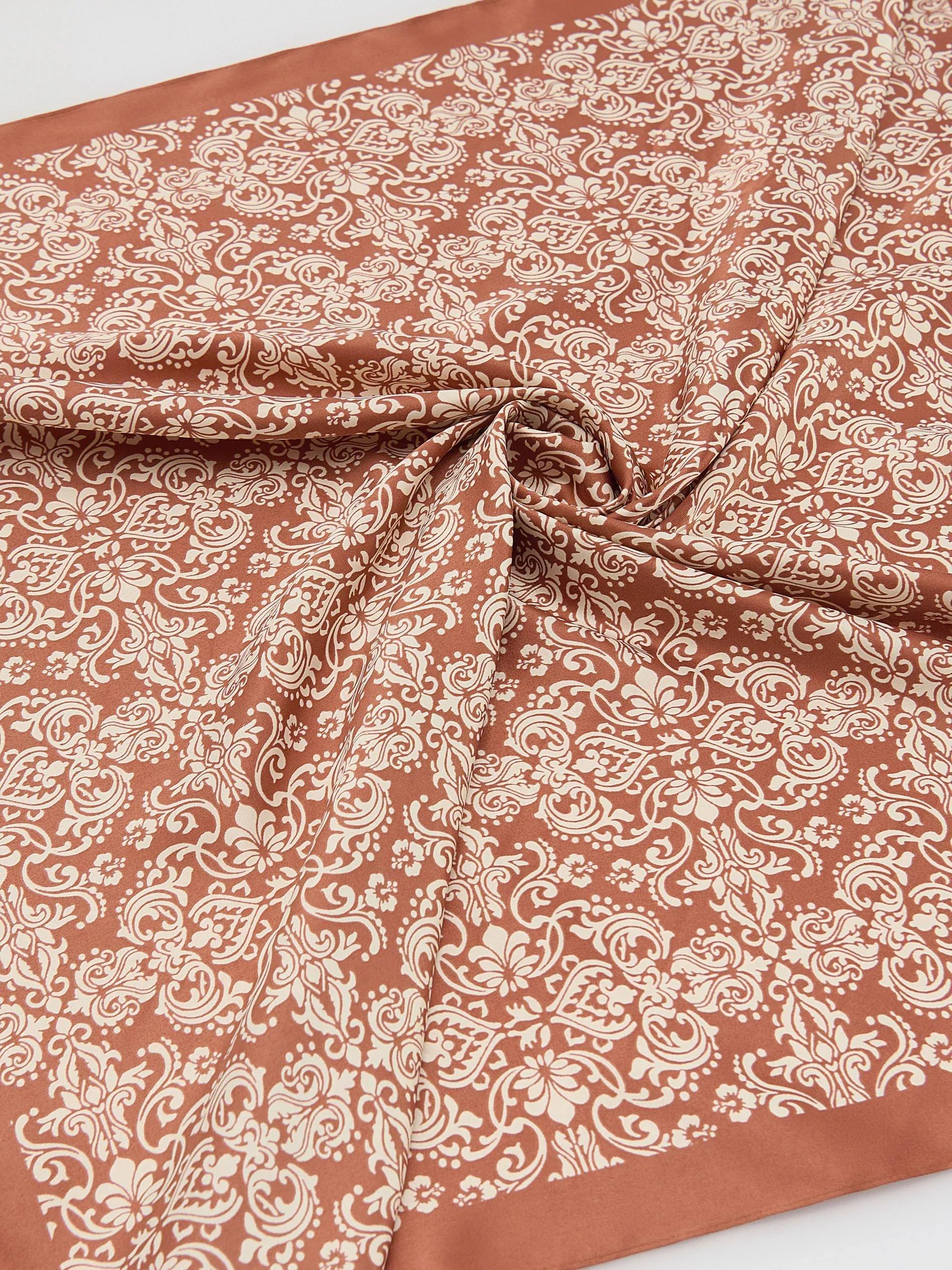 Orange Patterned Neckerchief, Orange, large image number 1
