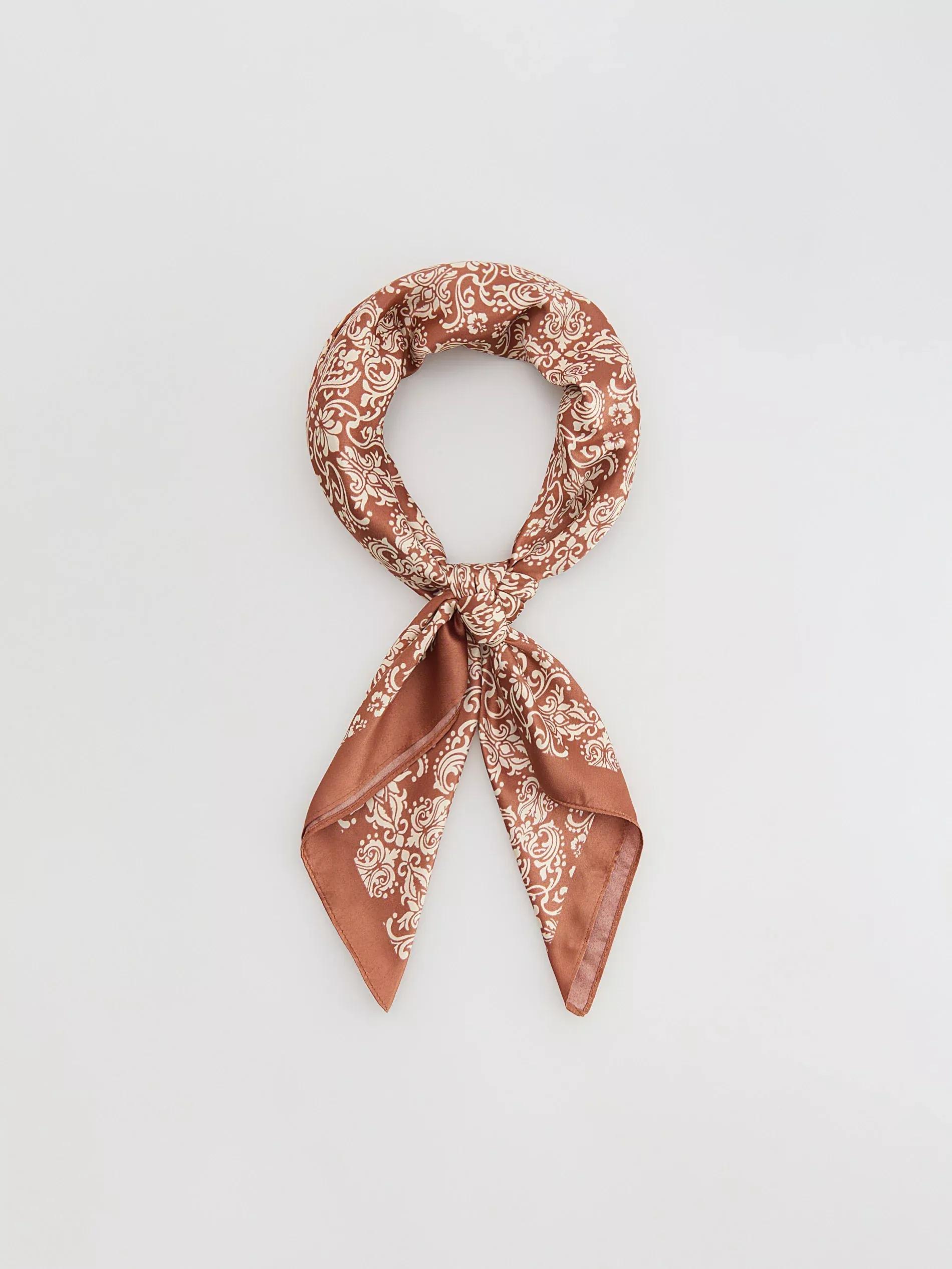 Orange Patterned Neckerchief, Orange, medium