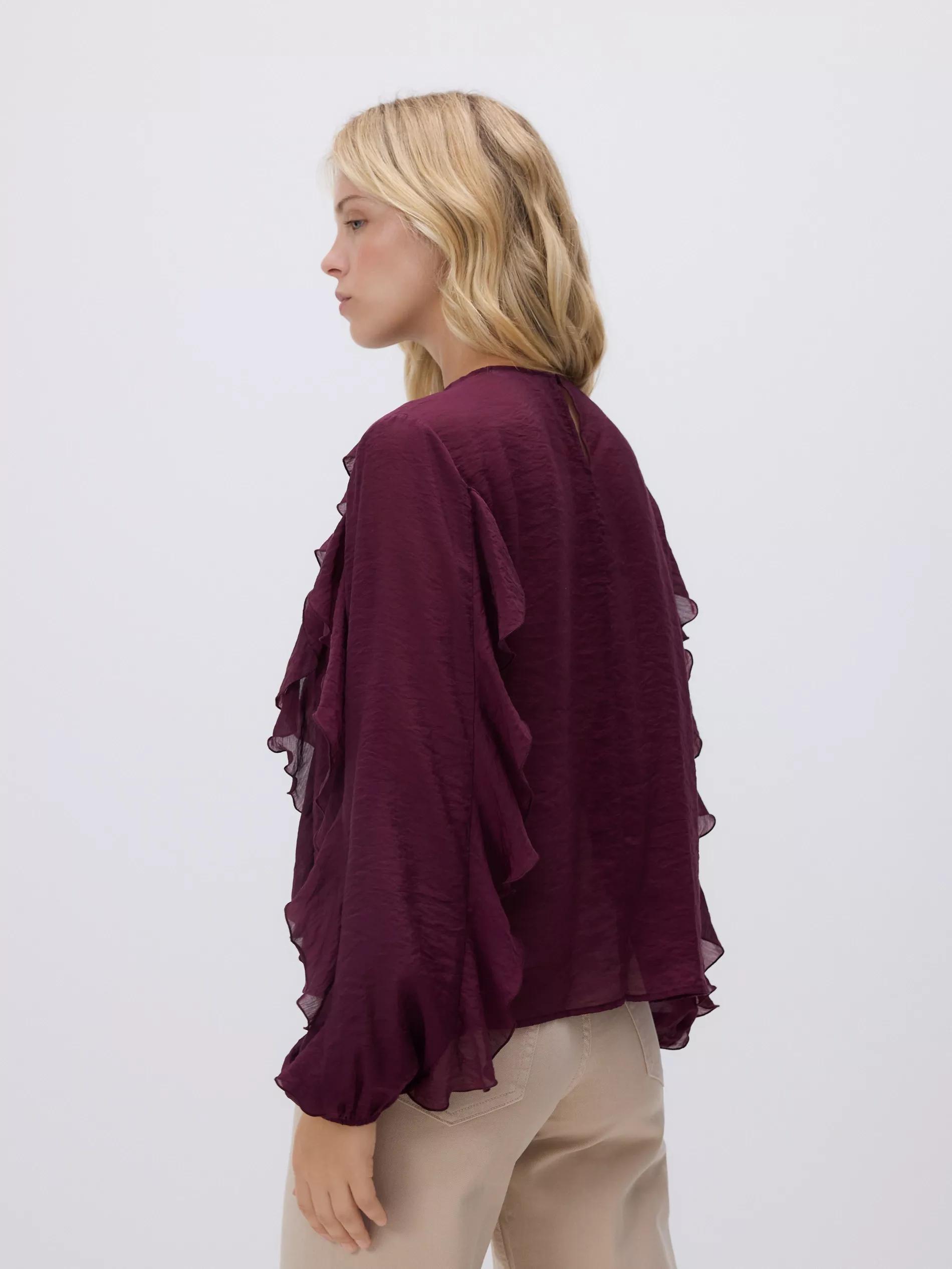 DARK VIOLET Ruffle blouse, Purple, large image number 3