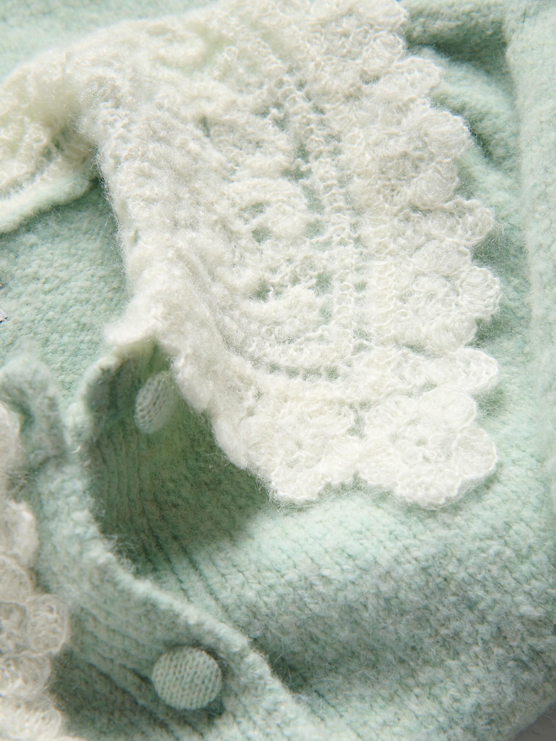 Green Cardigan With Decorative Collar, Green, large image number 5