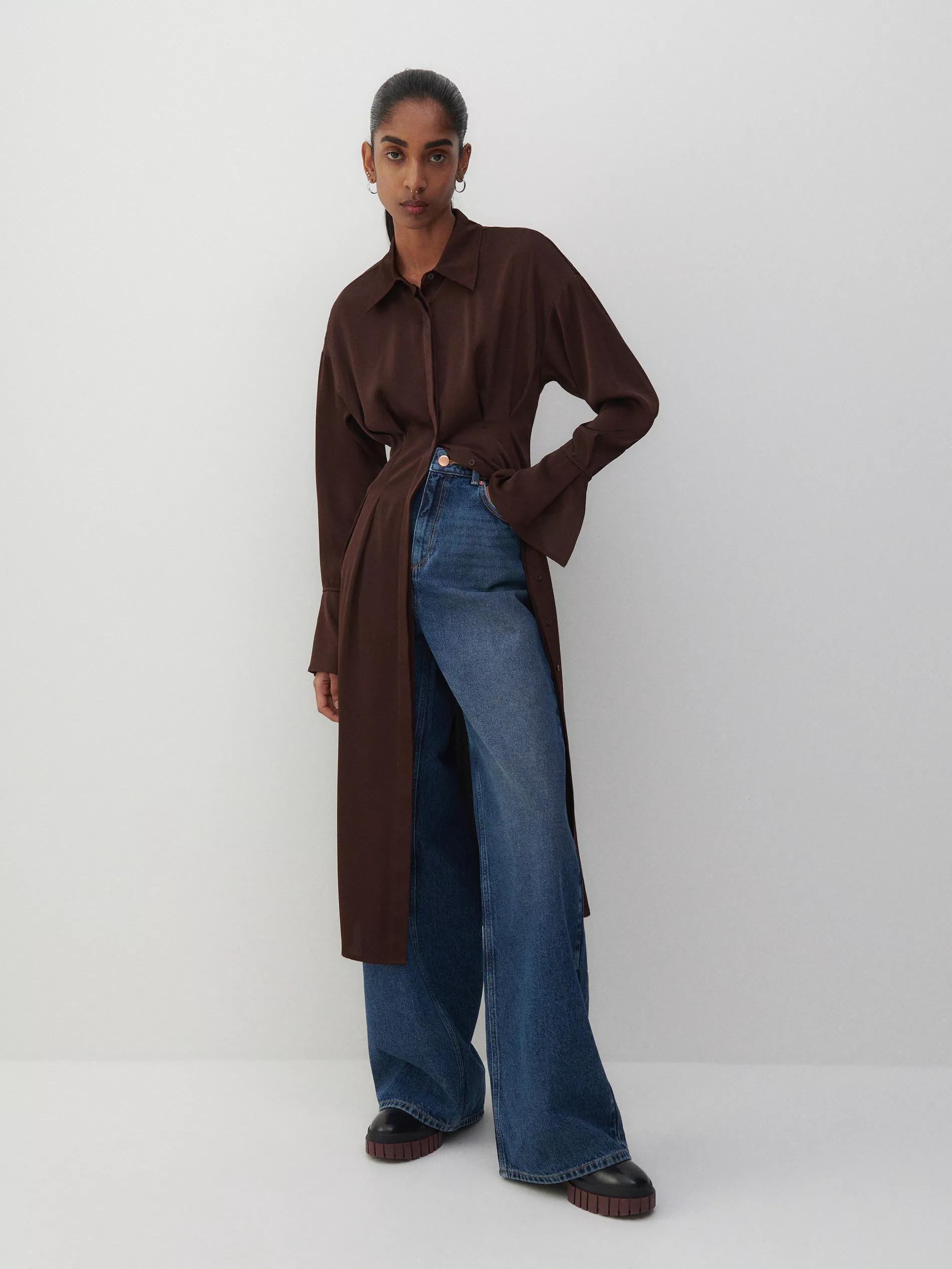 Brown Shirt Dress, Women, , large image number 0