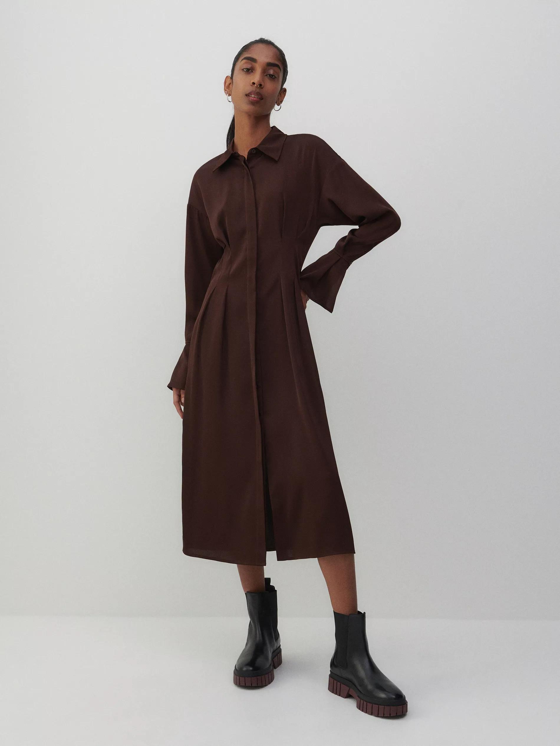 Brown Shirt Dress, Women, , large image number 2