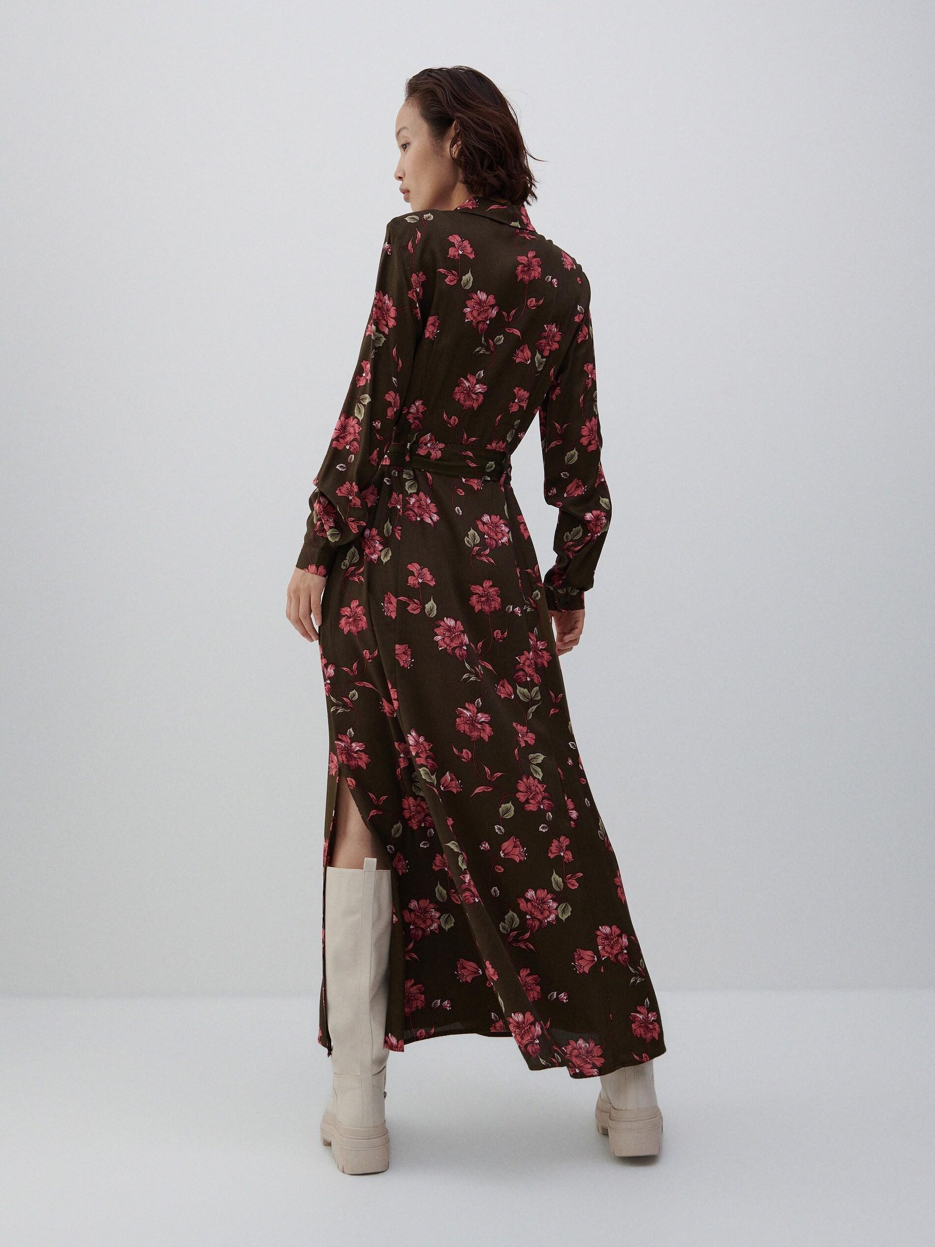 Brown Patterned Maxi Dress, Women, , large image number 2