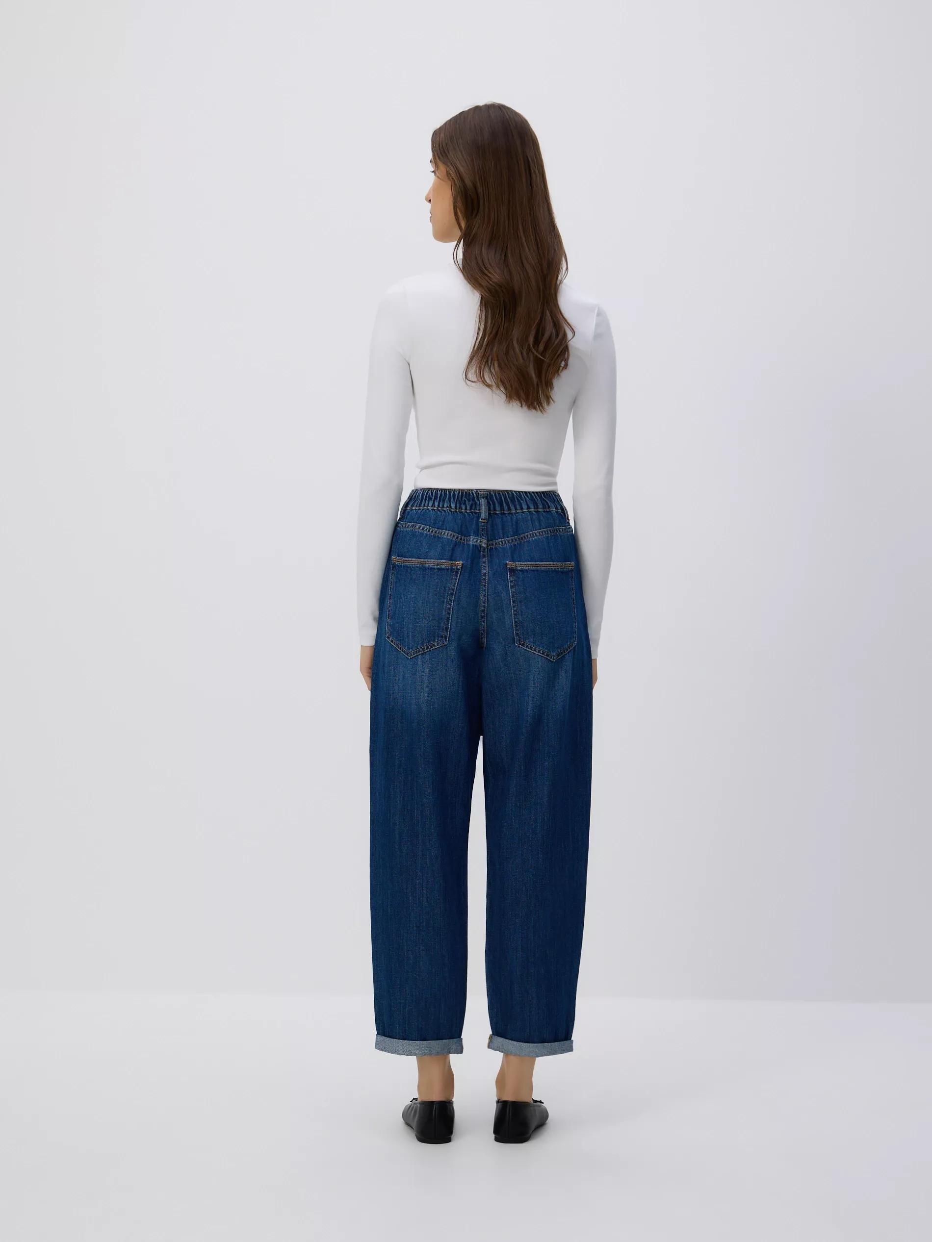 Navy Barrel Leg Jeans, , large image number 3
