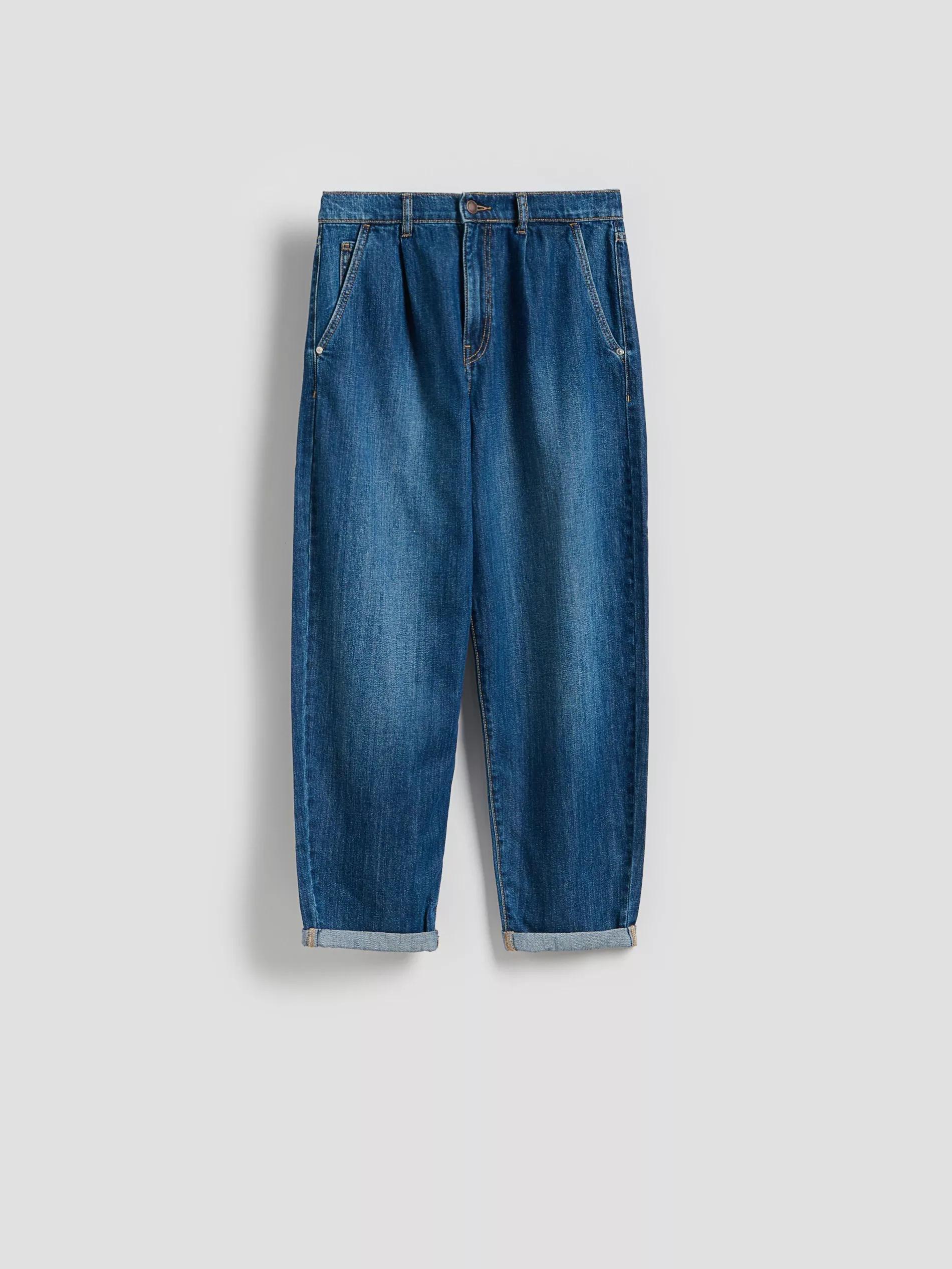 Navy Barrel Leg Jeans, , large image number 5