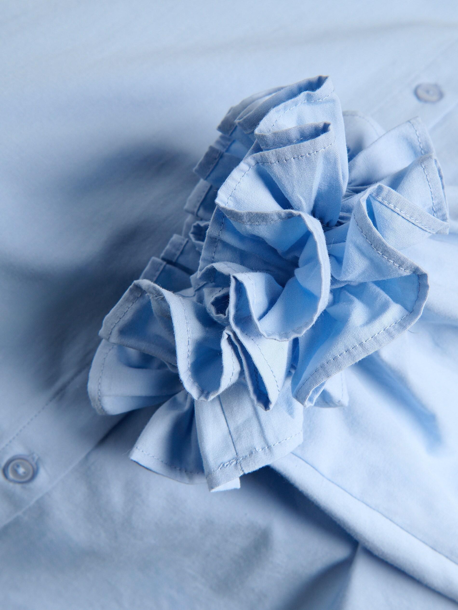 Blue Shirt With Decorative Ruffles, Blue, large image number 5