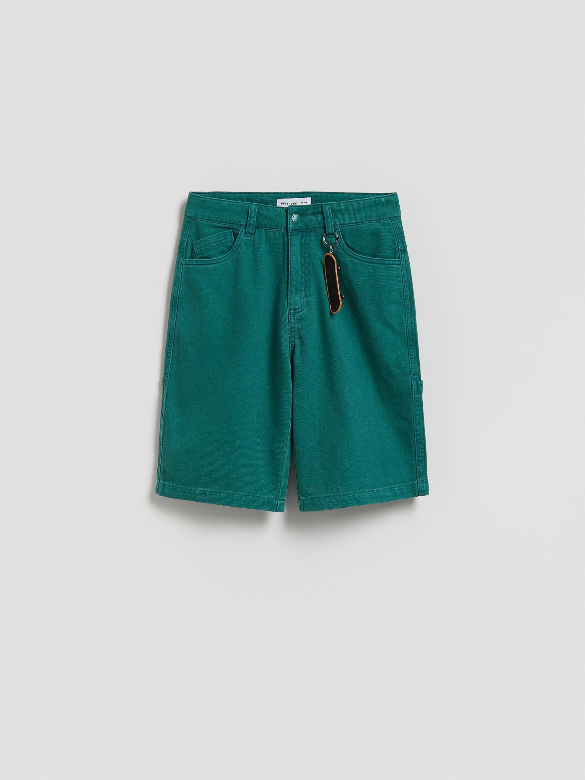 Green Shorts With Chain Detail, Turquoise, large image number 1
