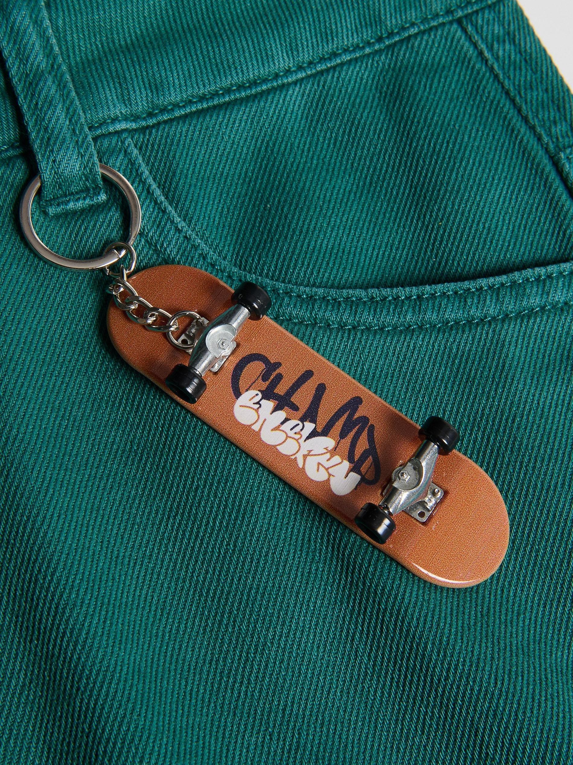 Green Shorts With Chain Detail, Turquoise, large image number 2