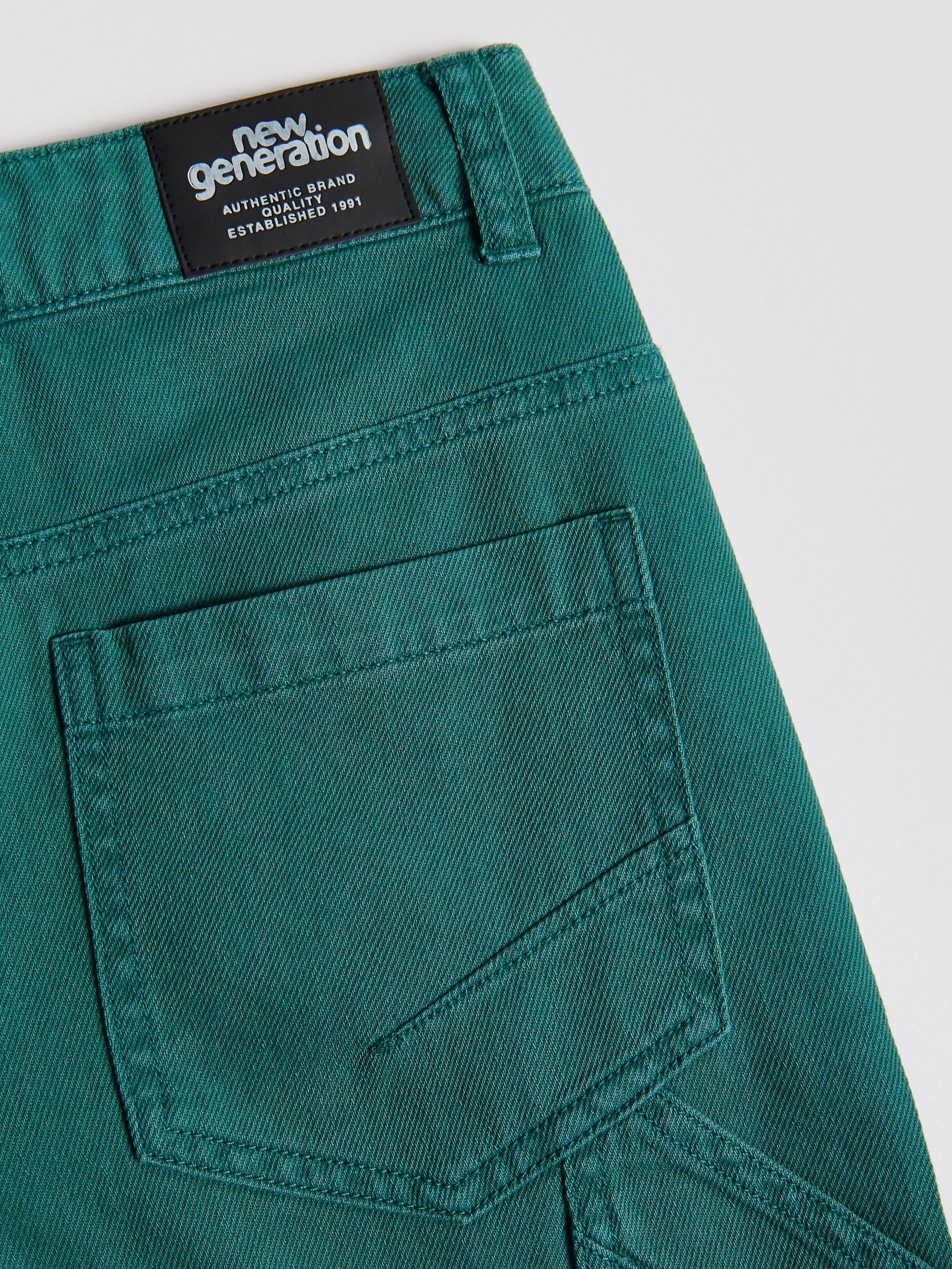 Green Shorts With Chain Detail, Turquoise, large image number 3