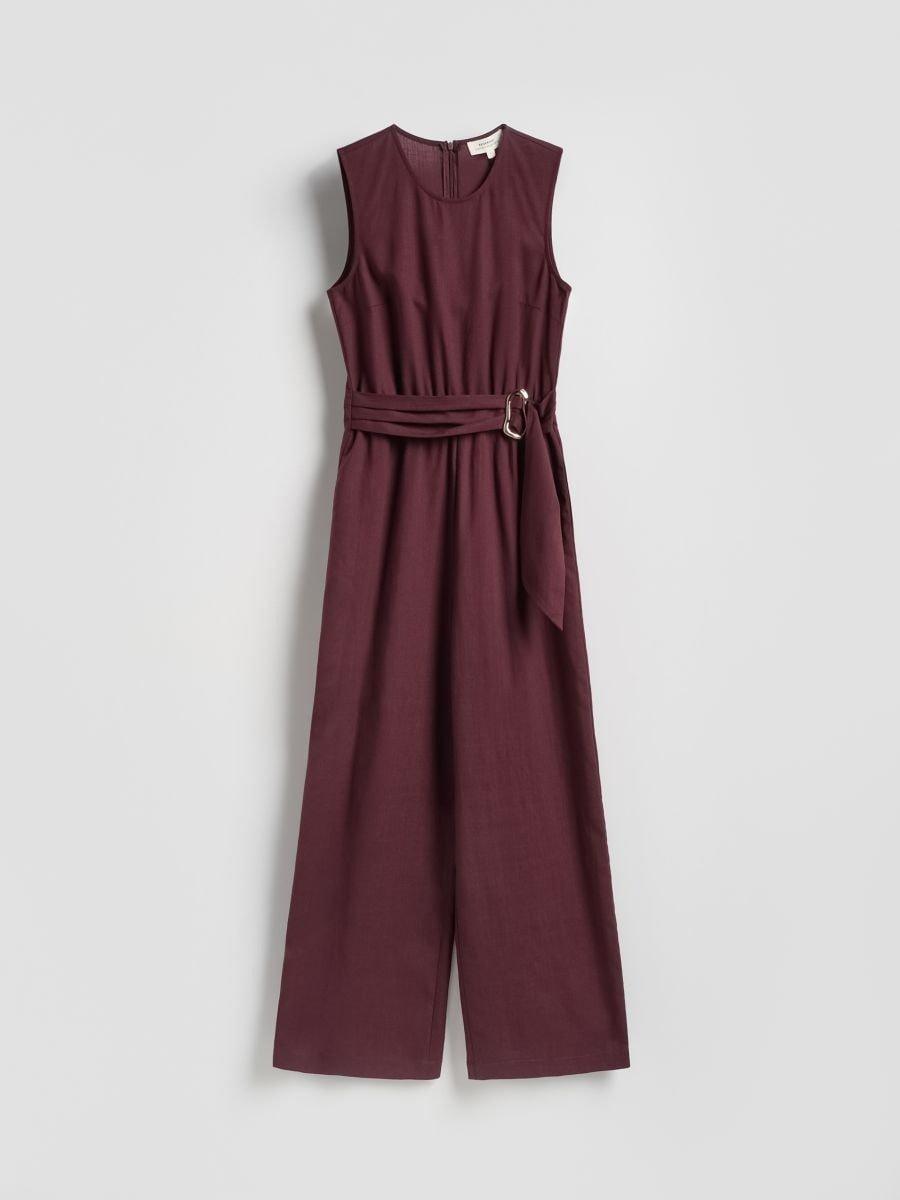 Burgundy Lyocell jumpsuit, Purple, medium