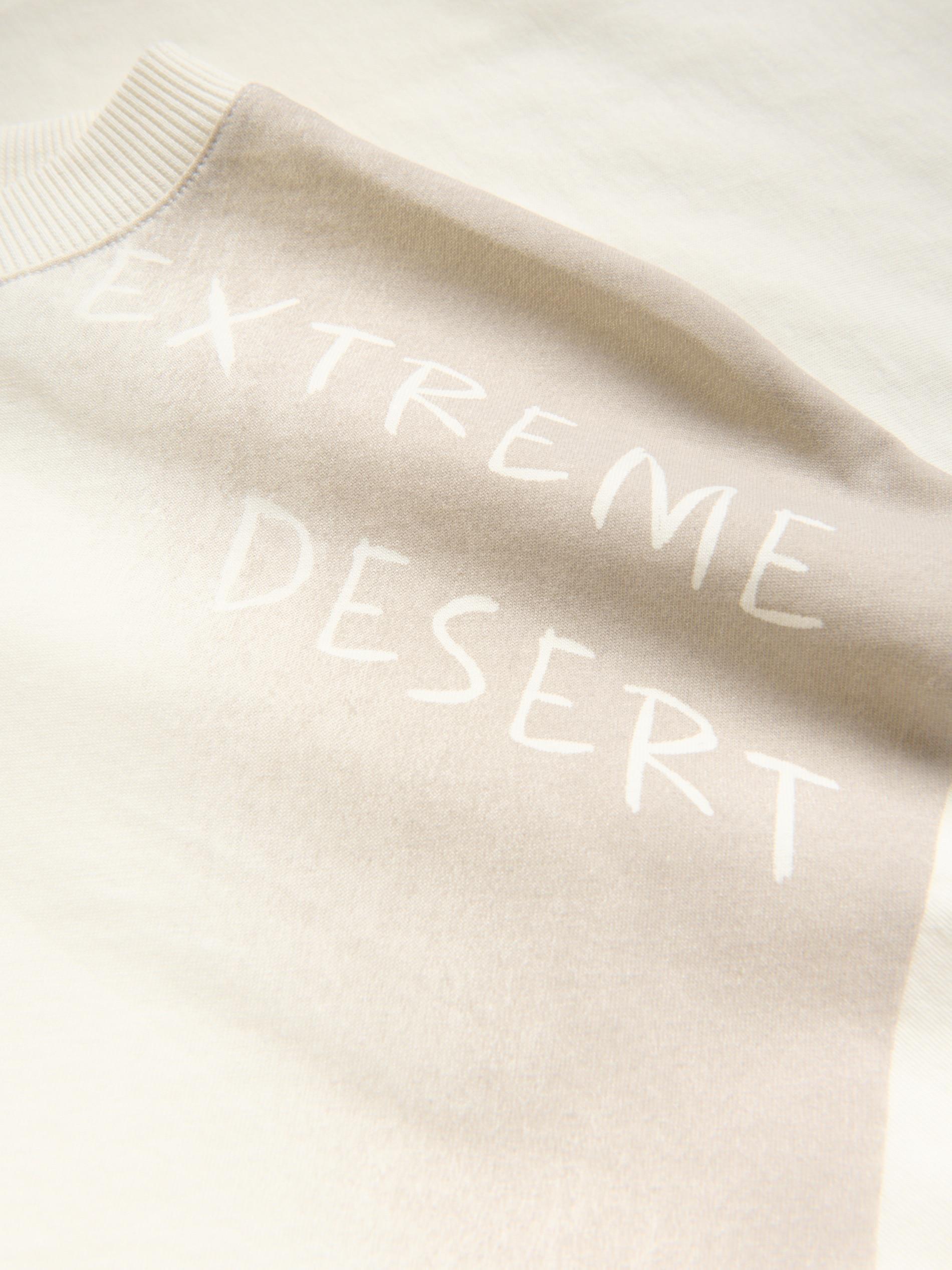 Cream Cotton T-Shirt With Print, , large image number 2