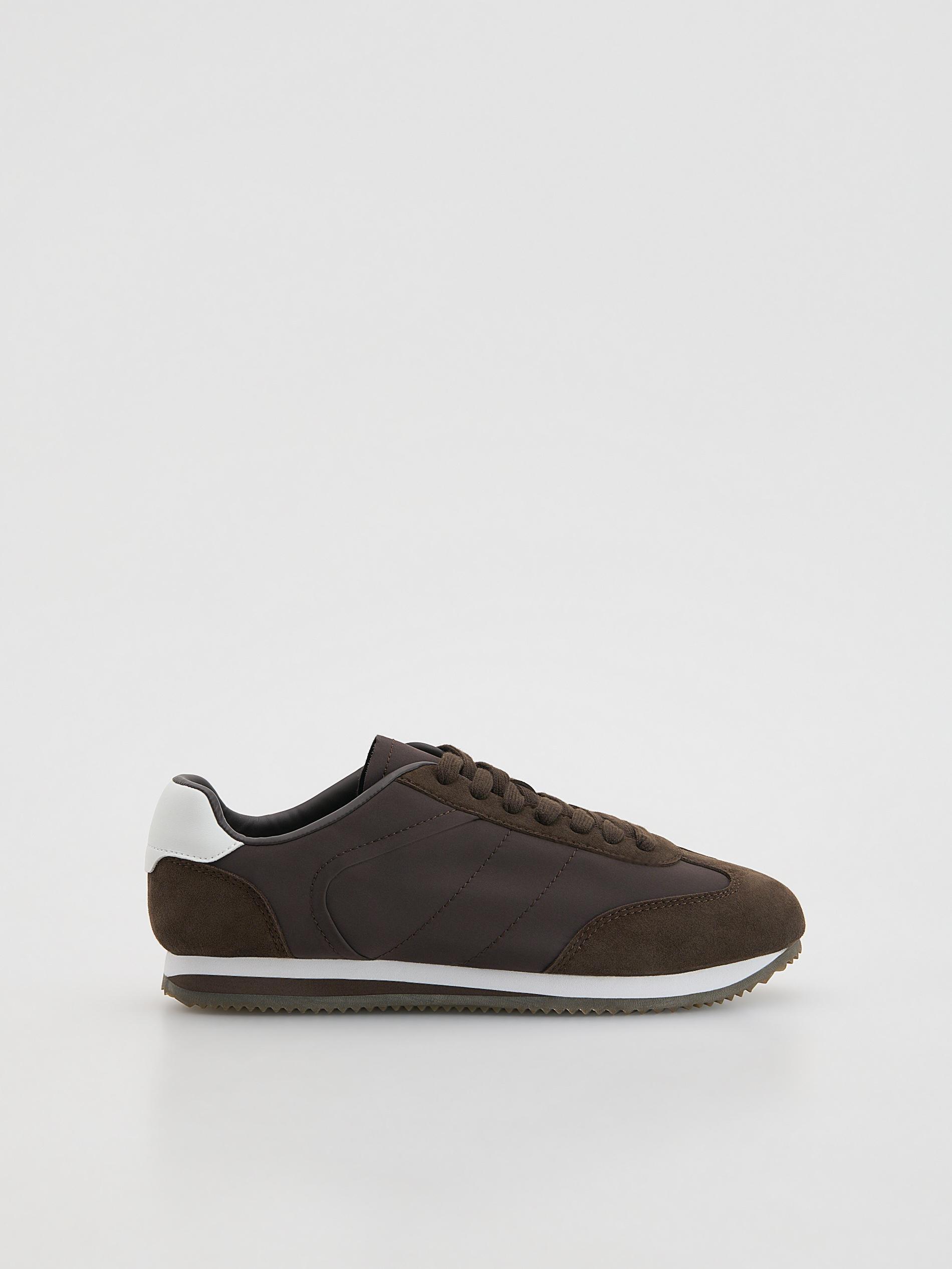 Brown Combined Materials Sneakers, Brown, large image number 0