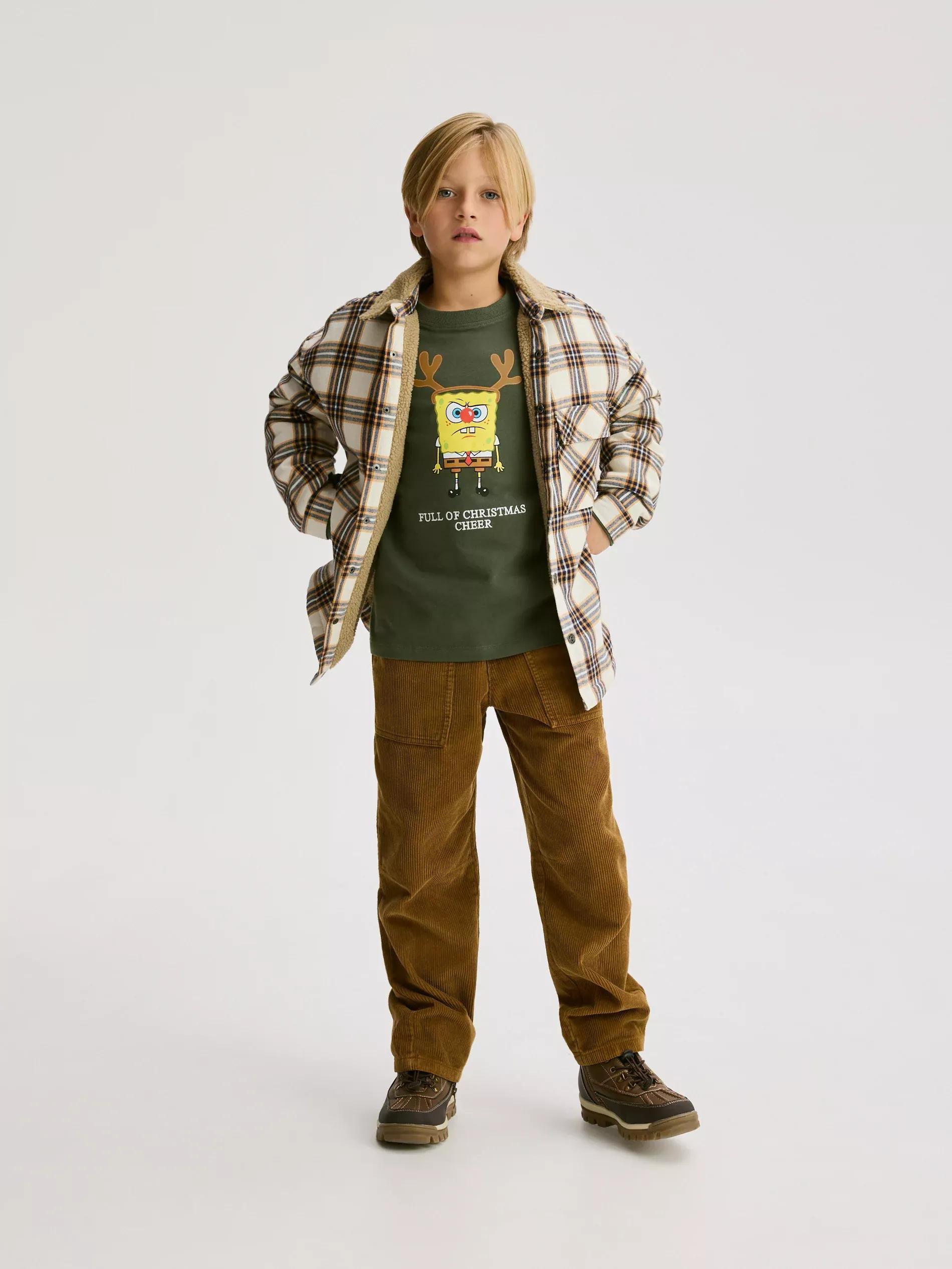 Green SpongeBob Long Sleeve T-Shirt, Khaki, large image number 3