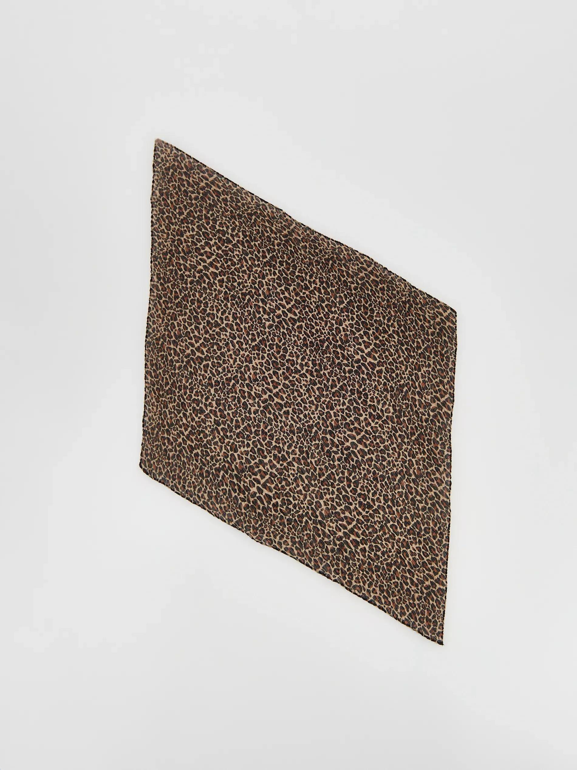 Brown Pleated Scarf, Brown, large image number 1
