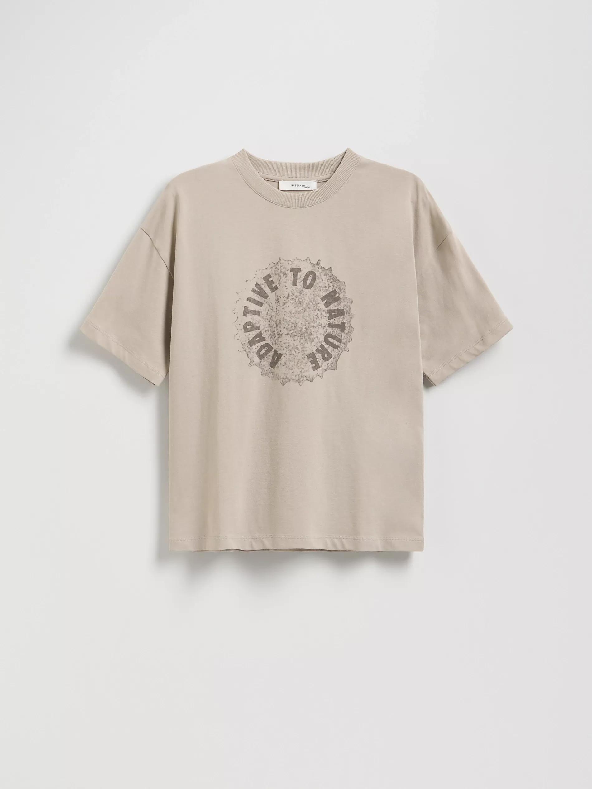 Beige Cotton T-Shirt, , medium