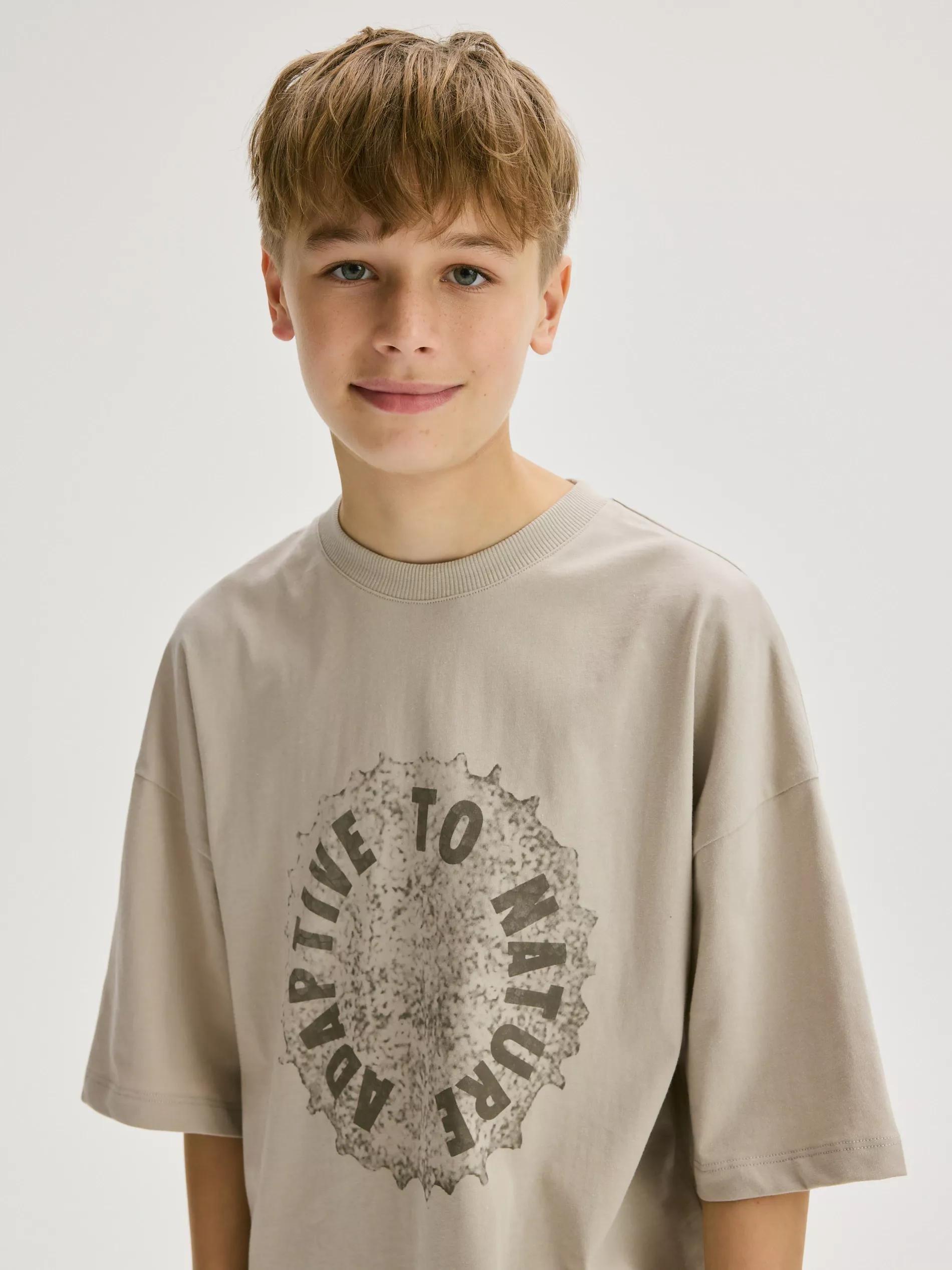 Beige Cotton T-Shirt, , large image number 4
