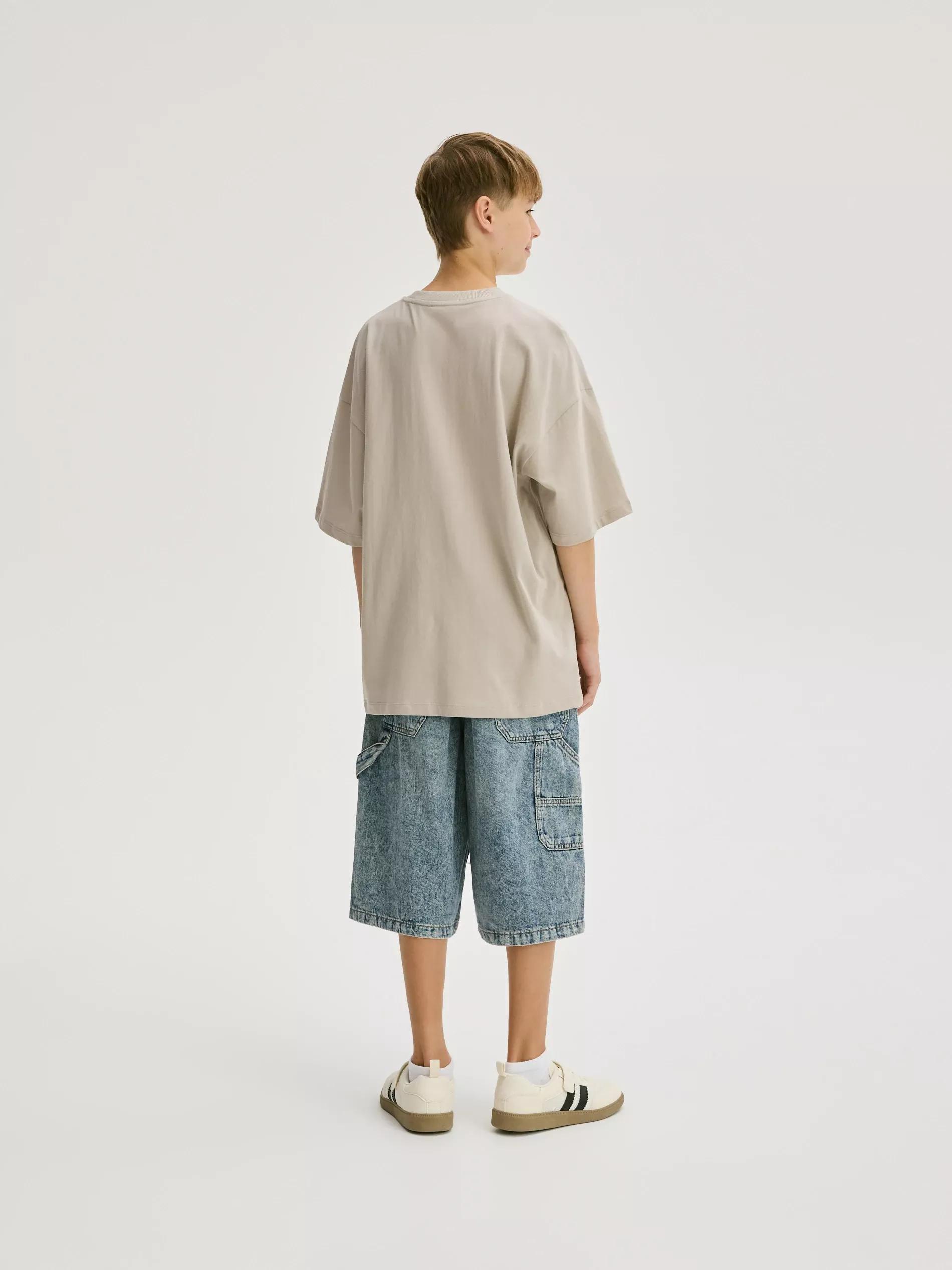 Beige Cotton T-Shirt, , large image number 5
