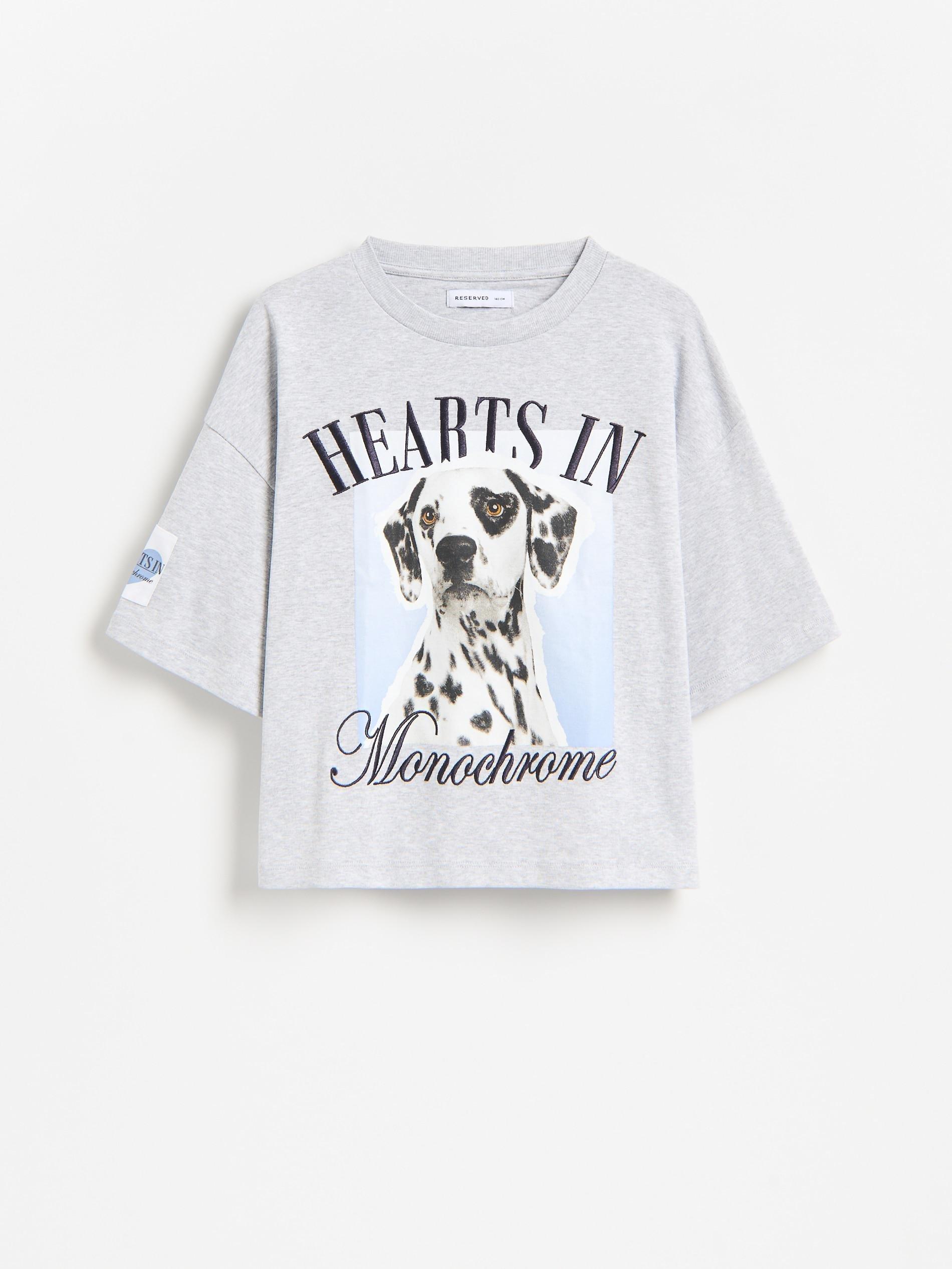 Grey T-Shirt With Print, Light grey, large image number 0
