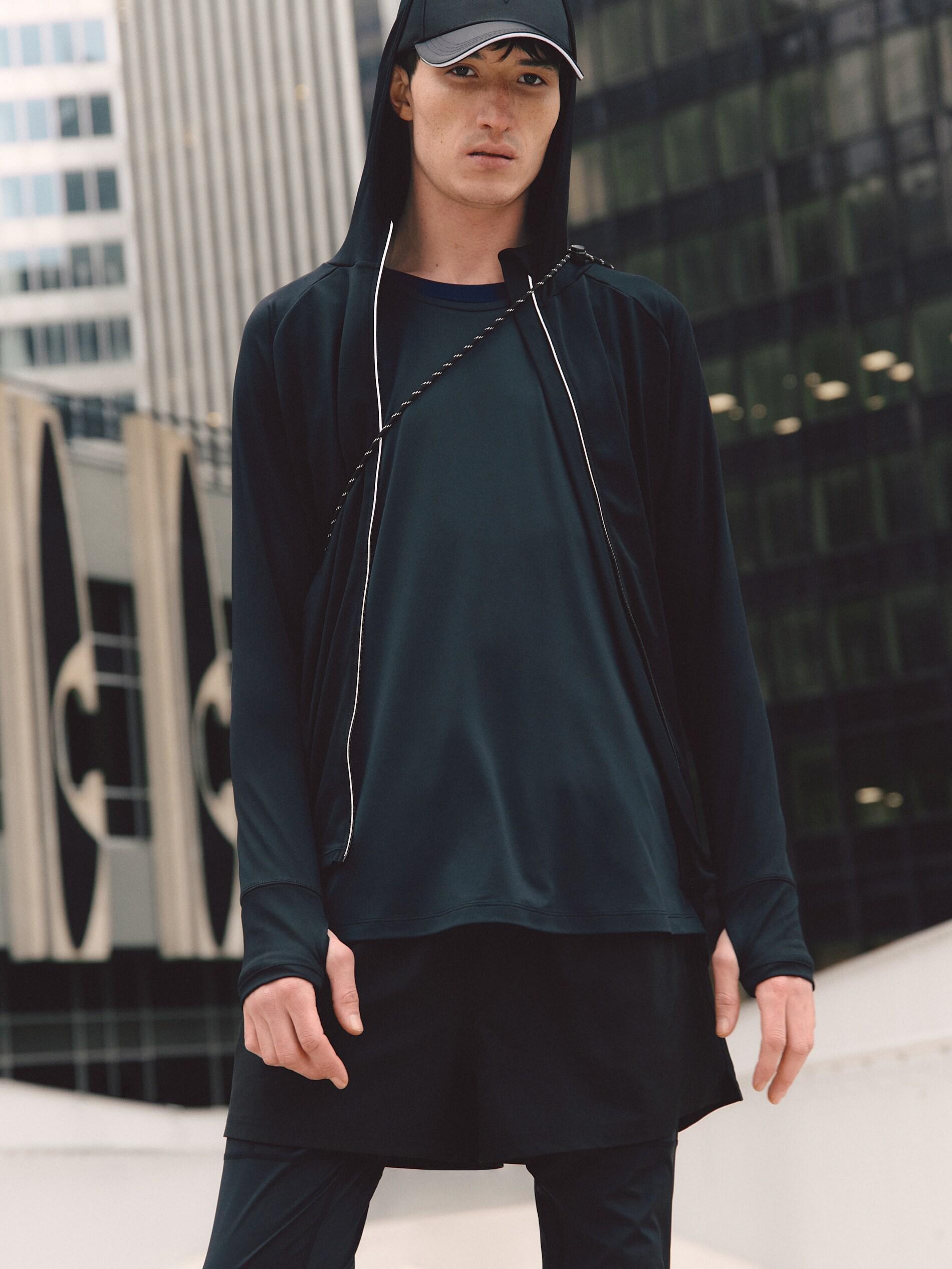 Black Activewear Hooded Sweatshirt, Men, , large image number 0