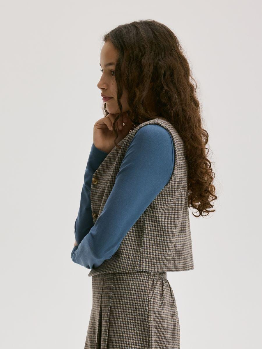 Multicolour Check Suit Vest, Multicolor, large image number 1