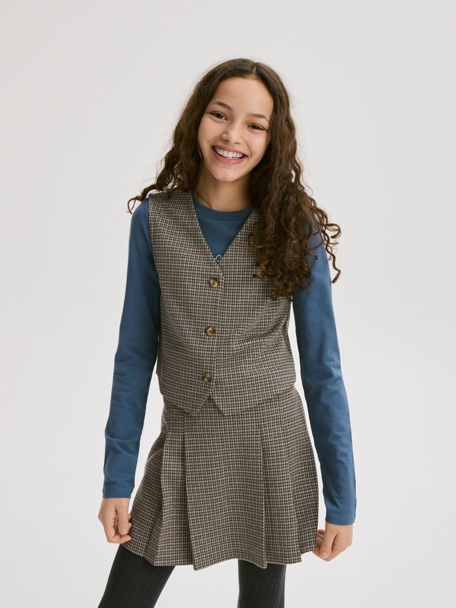 Multicolour Check Suit Vest, Multicolor, large image number 2